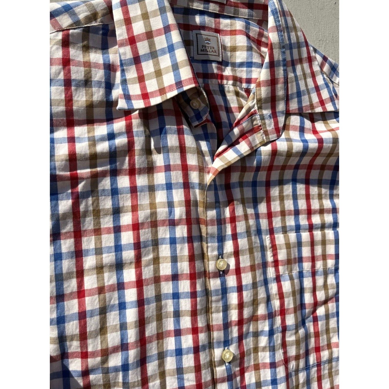Peter Millar Peter Millar Multicolor Striped Button-Down Shirt M Cotton Classic Mens Regular Shirt Size US M / EU 48-50 / 2 - 5 Thumbnail