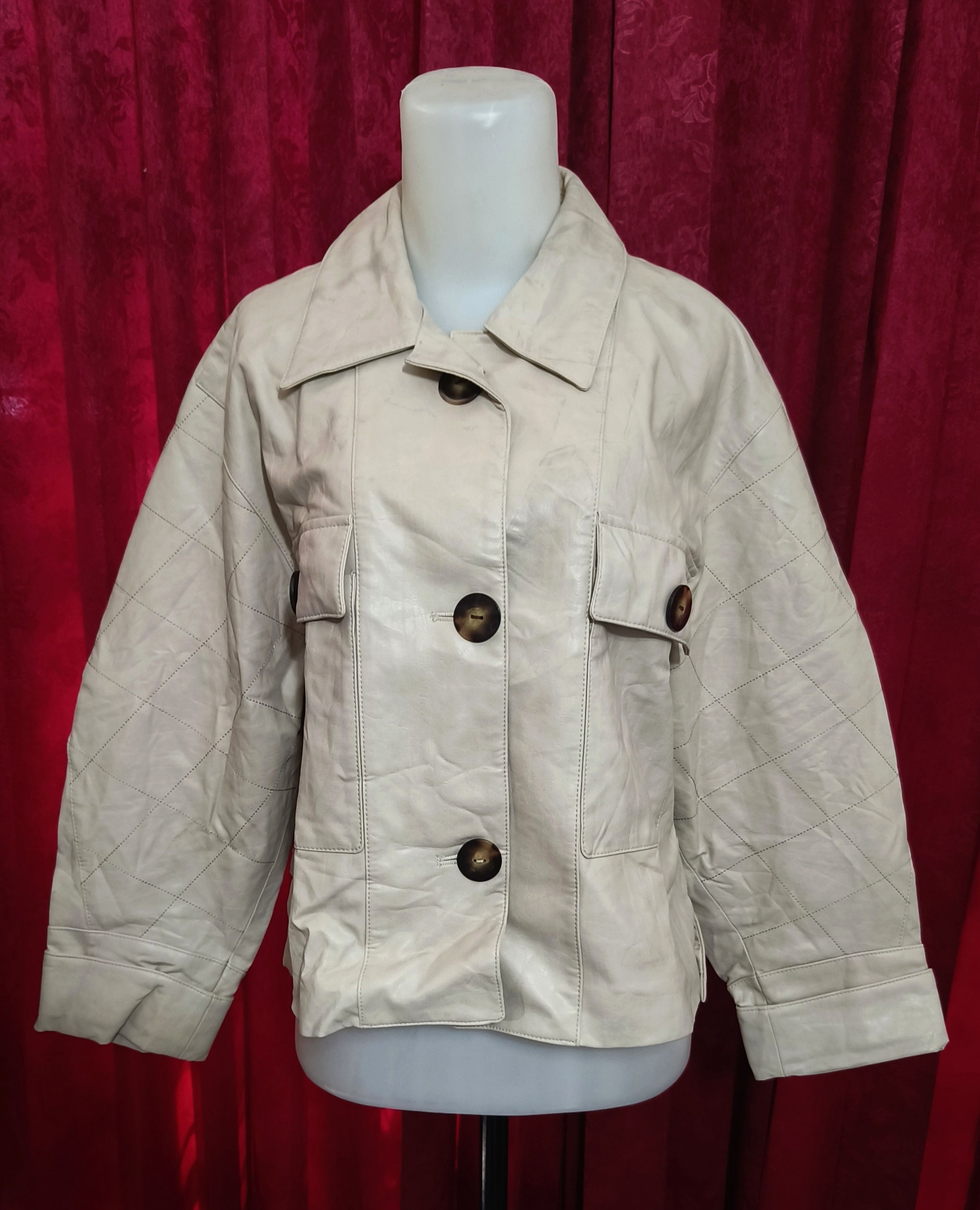 Designer × Vintage Voice of Voices VOV Women's Faux Leather Jacket Size M / US 6-8 / IT 42-44 - 6 Thumbnail