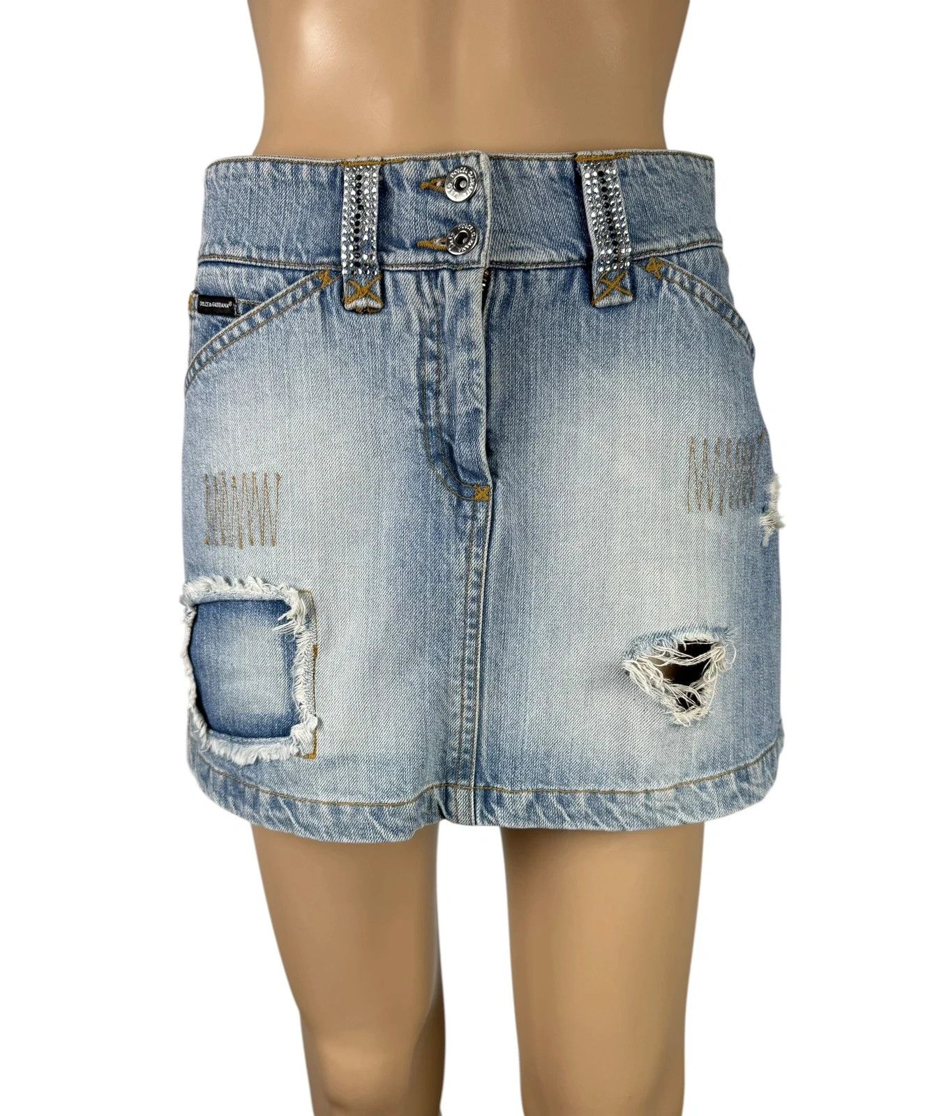 Dolce & Gabbana D&G Vintage Mini Skirt Denim size XS Size 26" / US 2 / IT 38 - 8 Thumbnail