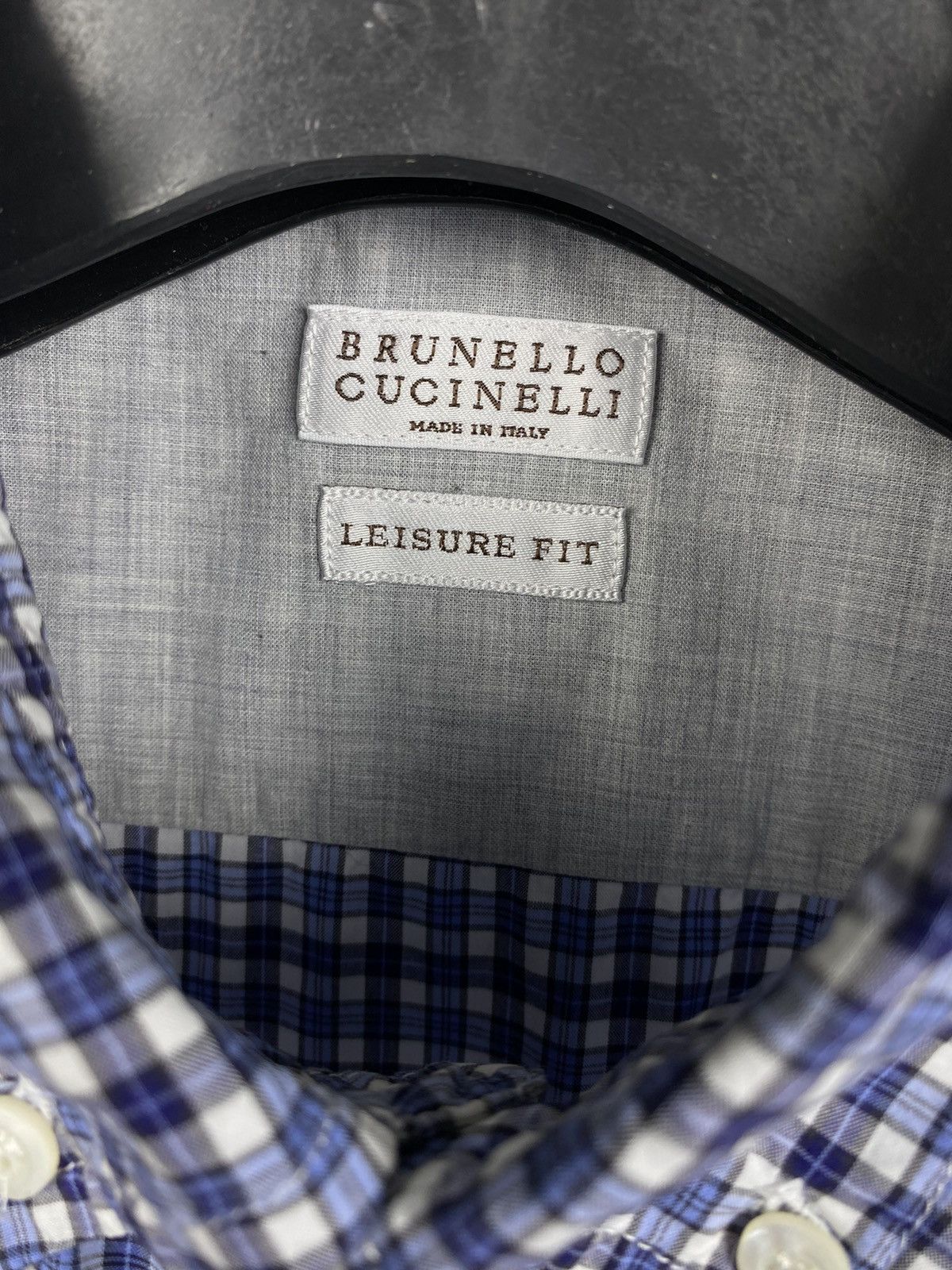 Brunello Cucinelli Brunello Cucinelli Men Leisure Fit Plaid Print Shirt size M Size US M / EU 48-50 / 2 - 3 Thumbnail