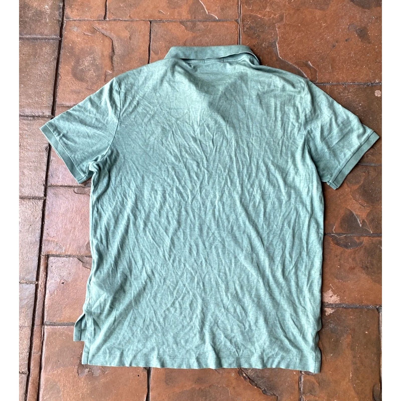 Polo Ralph Lauren Polo Ralph Lauren Polo Shirt Mens Large Green Pima Soft Touch Short Sleeve Striped Knit 100% Cotton Logo Button Size US L / EU 52-54 / 3 - 3 Thumbnail