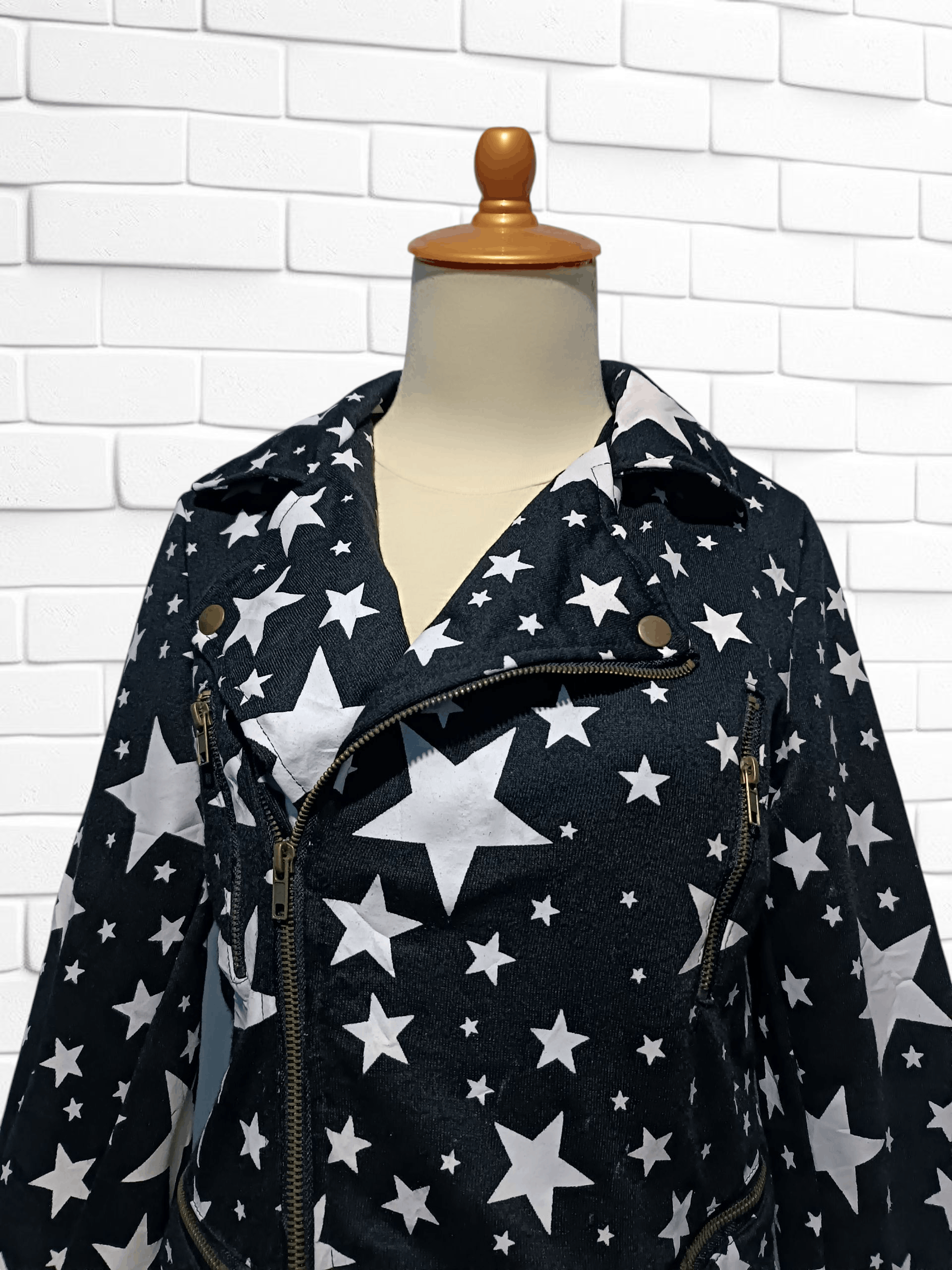 Japanese Brand Vintage Rider's Jacket Double Layer Star Print Size M / US 6-8 / IT 42-44 - 2 Thumbnail