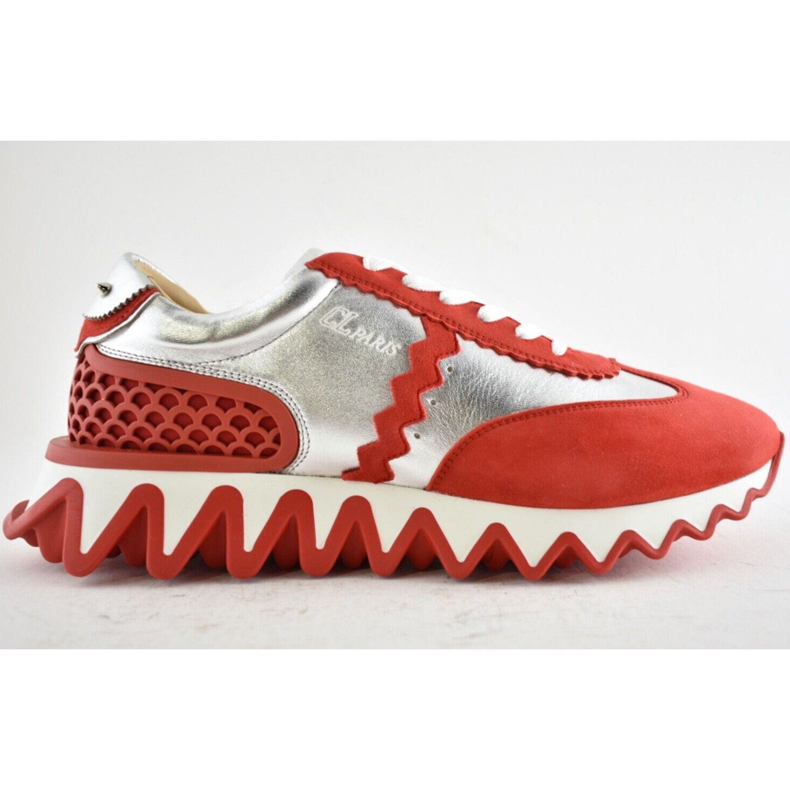 Christian Louboutin Christian Louboutin Mens Loubishark Flat Red Silver Platform Size US 13 / EU 46 - 2 Thumbnail
