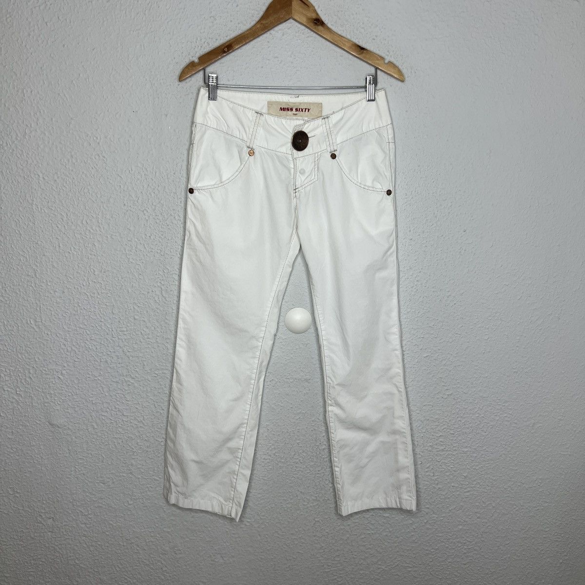 Miss Sixty × Vintage Miss Sixty Parachute Pants Trousers White Size 27" / US 4 / IT 40 - 1 Thumbnail