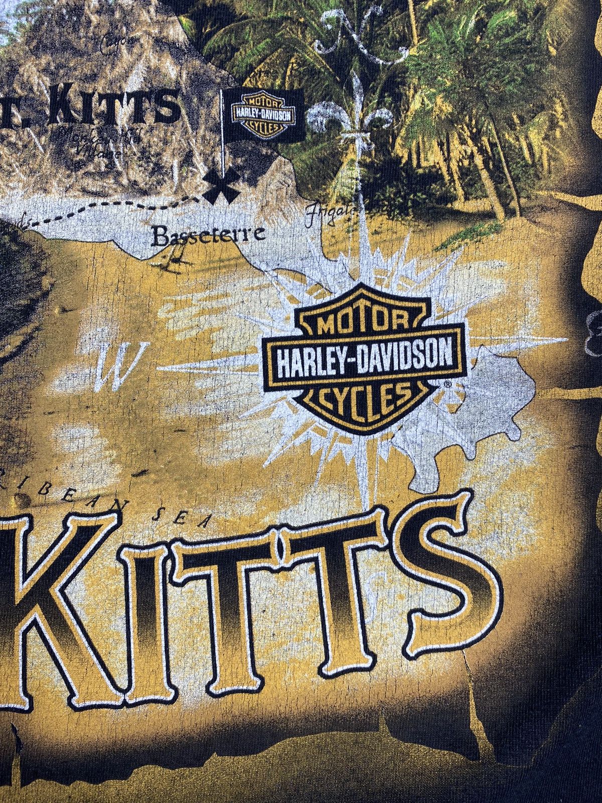 Harley Davidson × Vintage Vintage Harley Davidson Motorcycles St Kitts Graphic Tee Size US XL / EU 56 / 4 - 14 Thumbnail