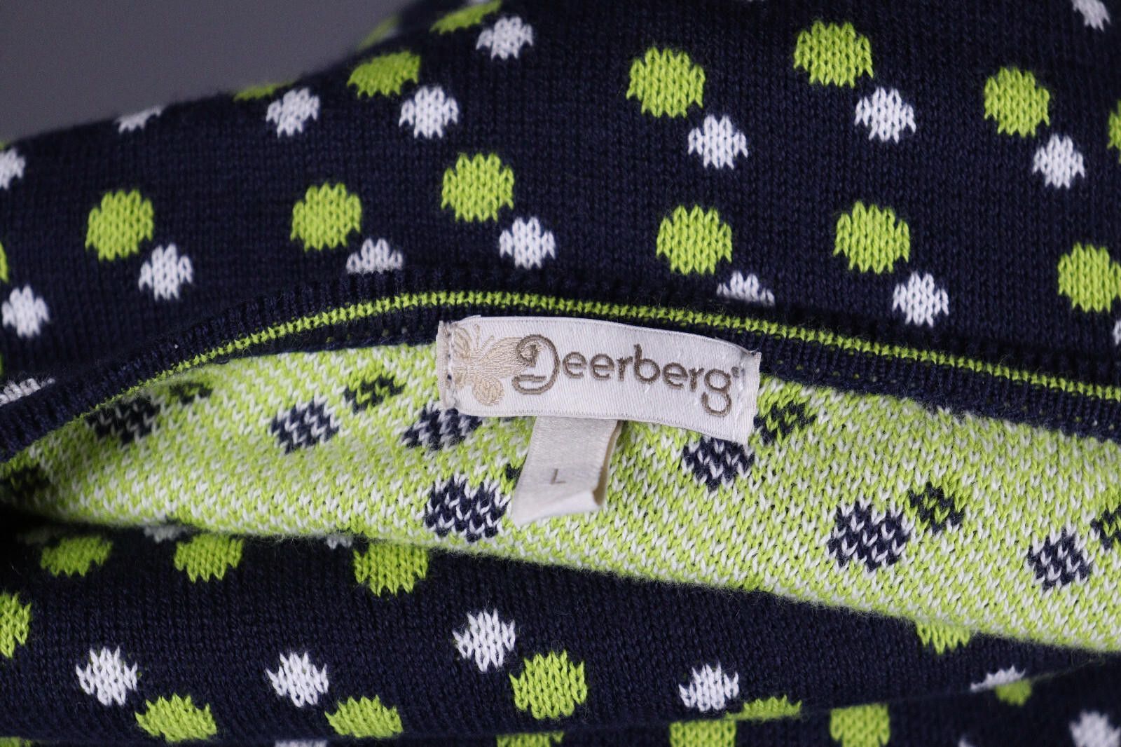 Designer Deerberg by Oska Colorful Green Floral Knit Dress Size L Size L / US 10 / IT 46 - 9 Thumbnail