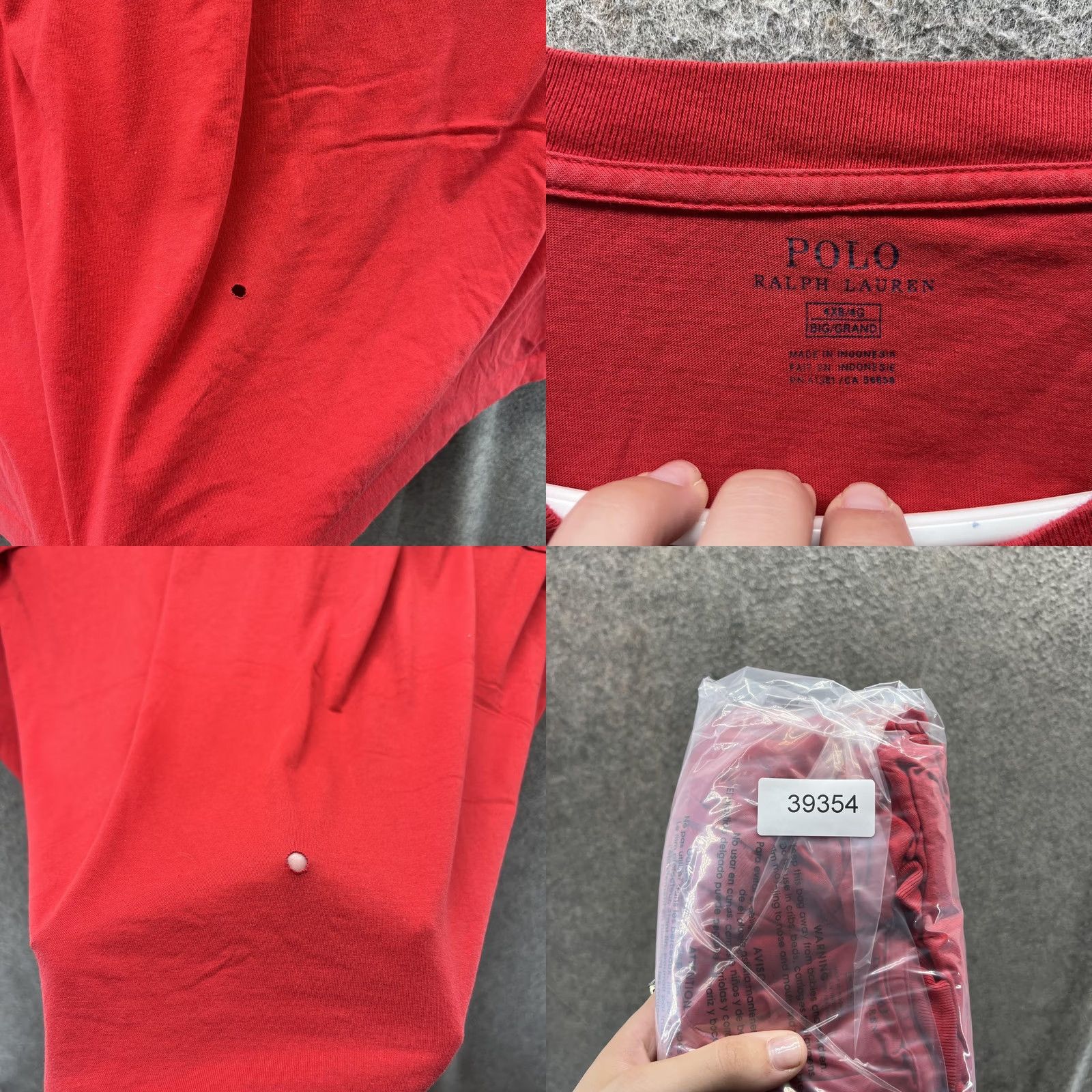 Polo Ralph Lauren Polo Ralph Lauren Shirt Mens 4XB Red Crewneck Pony Logo Tee T‑Shirt Big & Tall Size US XXL / EU 58 / 5 - 8 Thumbnail
