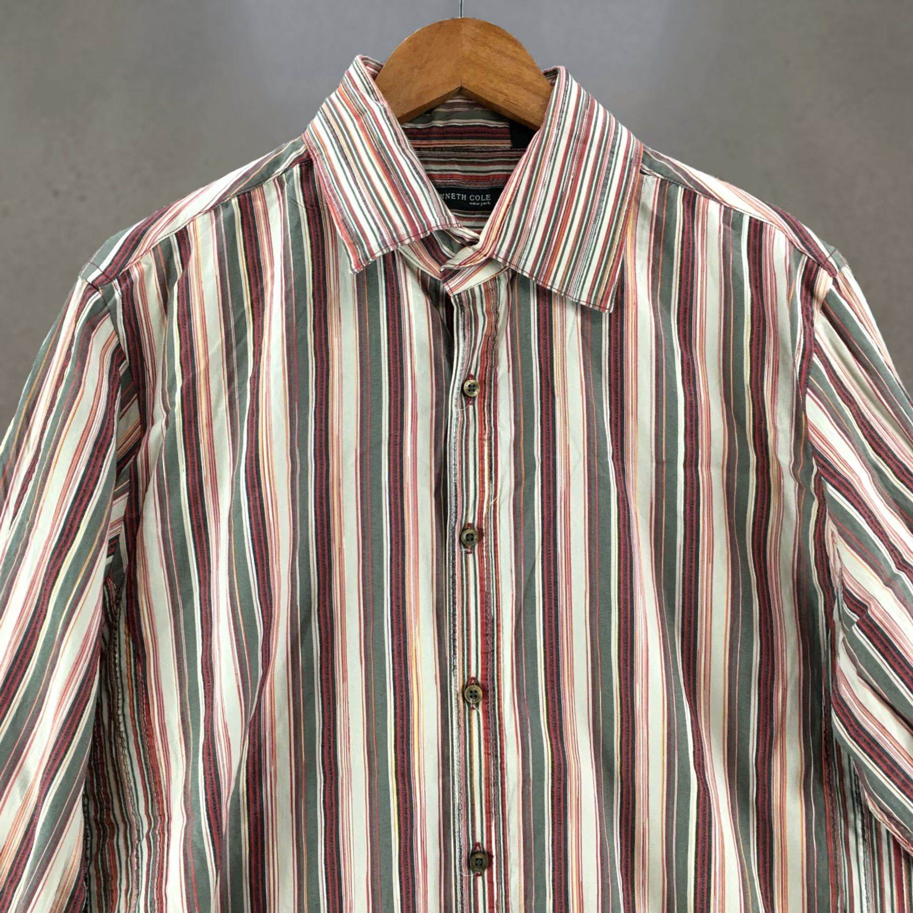 Kenneth Cole Kenneth Cole Striped Long Sleeve Shirt Mens L Pink Cotton Blend Button Up Casual Size US L / EU 52-54 / 3 - 1 Thumbnail