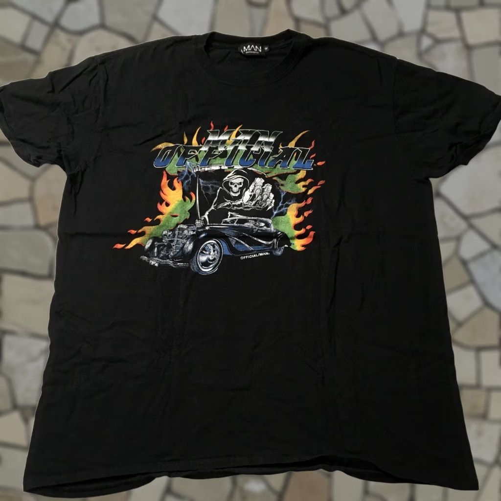 Vintage MAN Shirt MEDIUM ROOADSTER GRIM REAPER FLAMES GRAPHIC Men Black Size US M / EU 48-50 / 2 - 1 Thumbnail