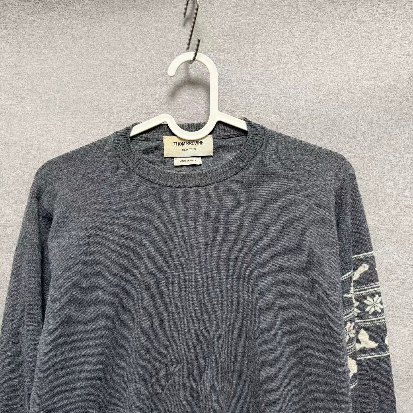 Thom Browne Thom Browne Whale Knit Sweater Grey Size 1 95% New Size US S / EU 44-46 / 1 - 2 Thumbnail