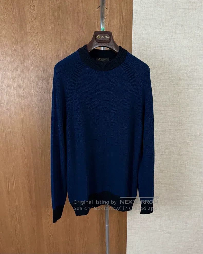 Loro Piana LORO PIANA Men's knit hoodie 70% small wool 30% silk Size US M / EU 48-50 / 2 - 1 Thumbnail