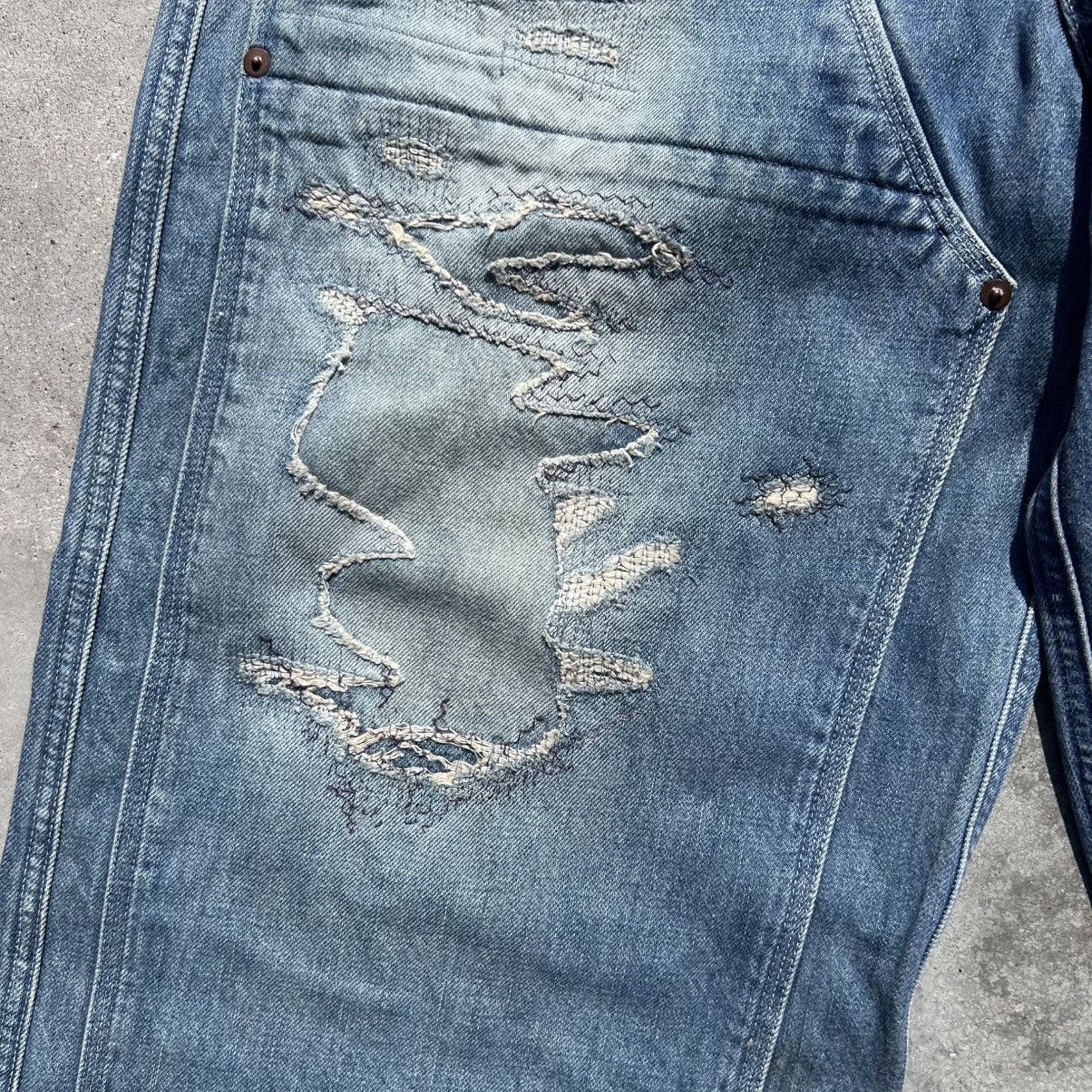 Kapital Kountry Kapital Damaged Denim Patchwork Painter Pants Made in Japan Size US 32 / EU 48 - 3 Thumbnail