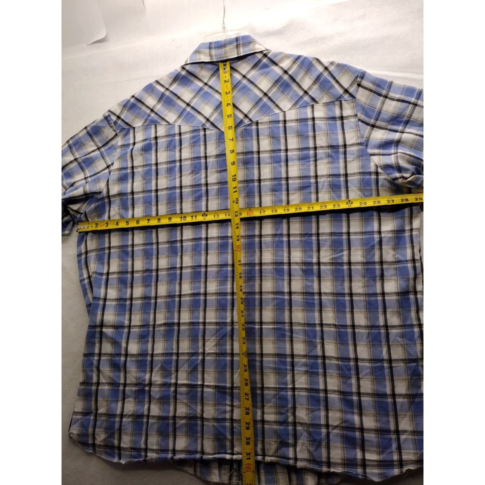 Wrangler VTG Wrangler Western Shirt Mens 3XT Short Sleeve Plaid Button-Up Wrangler Wrancher Cowboy Western Shirt Mens 3XT XS? Size US XXL / EU 58 / 5 - 6 Thumbnail