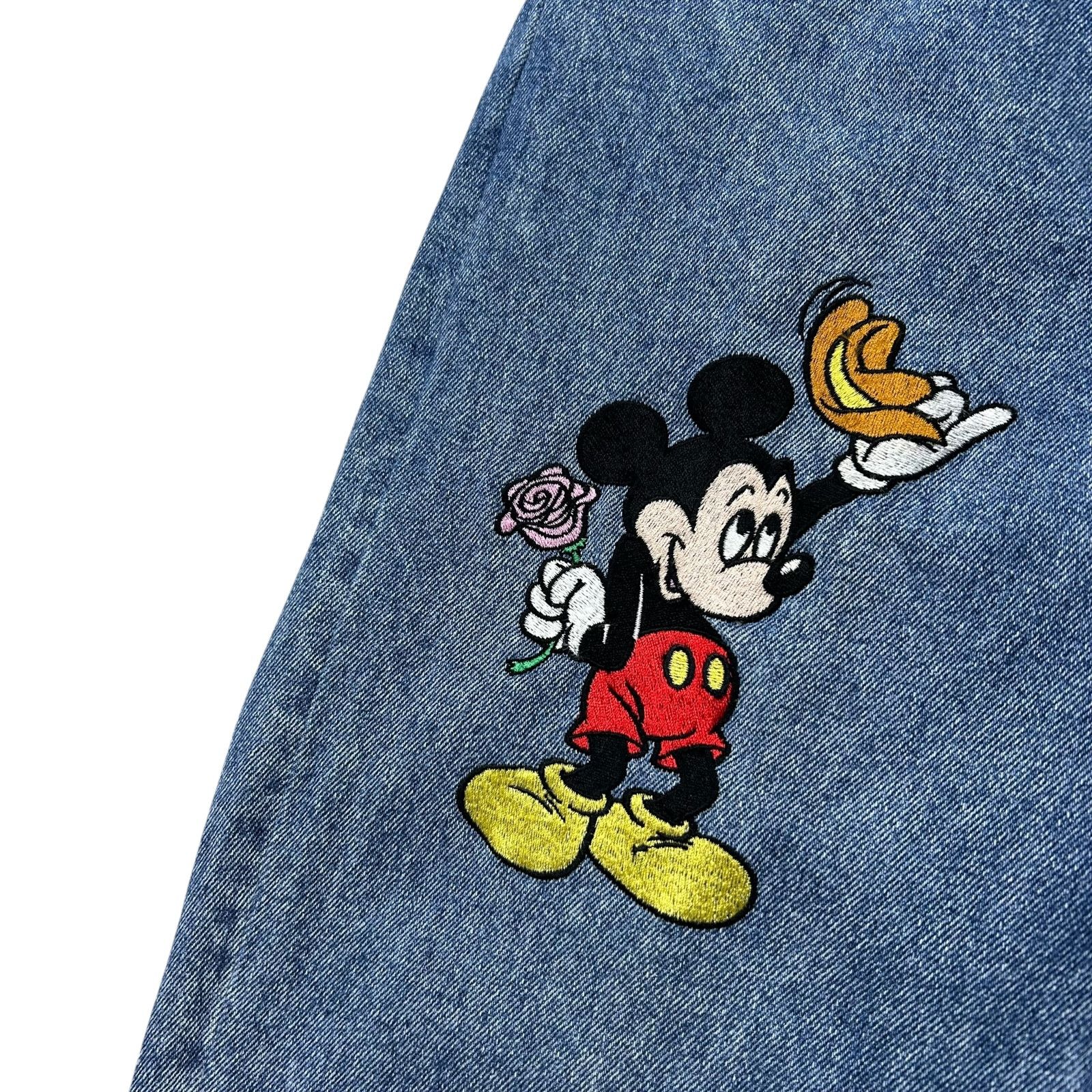Disney VTG 90s DISNEY MICKEY MINNIE TOO CUTE DENIM JEAN PANTS M Size US 30 / EU 46 - 4 Thumbnail