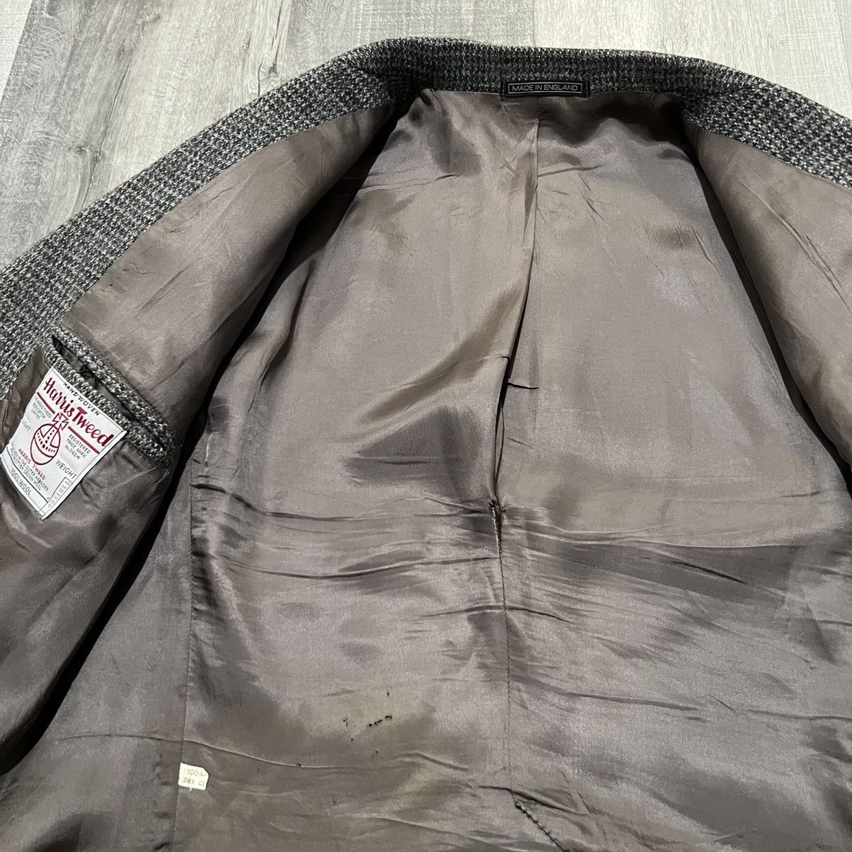Harris Tweed × L.L. Bean × Vintage VTG LL Bean Harris Tweed Blazer Grey Wool England Size 48R - 5 Thumbnail