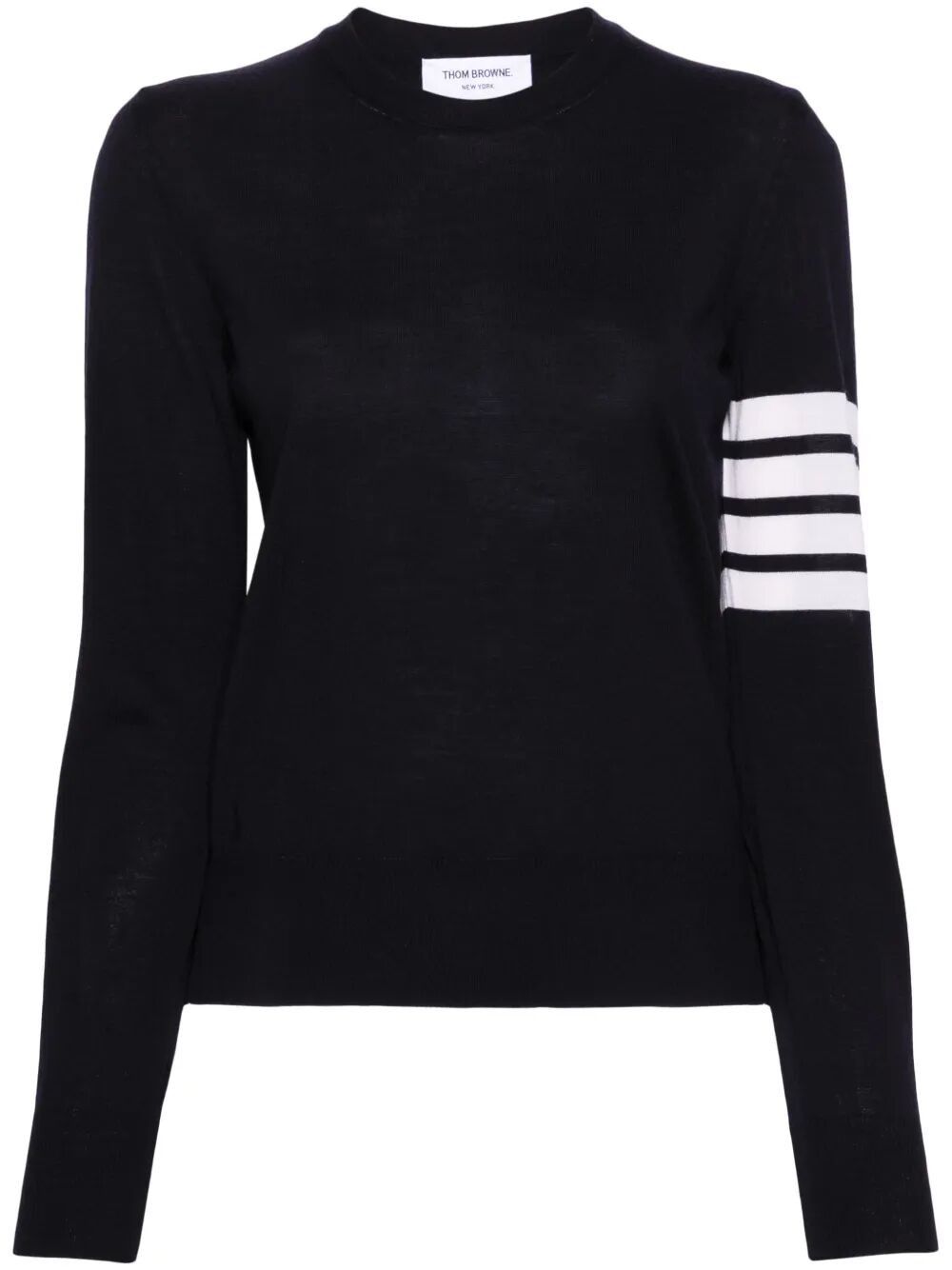 Thom Browne RELAXED FIT PULLOVER WITH 4 BAR IN FINE MERINO WOOL Size L / US 10 / IT 46 - 1 Thumbnail