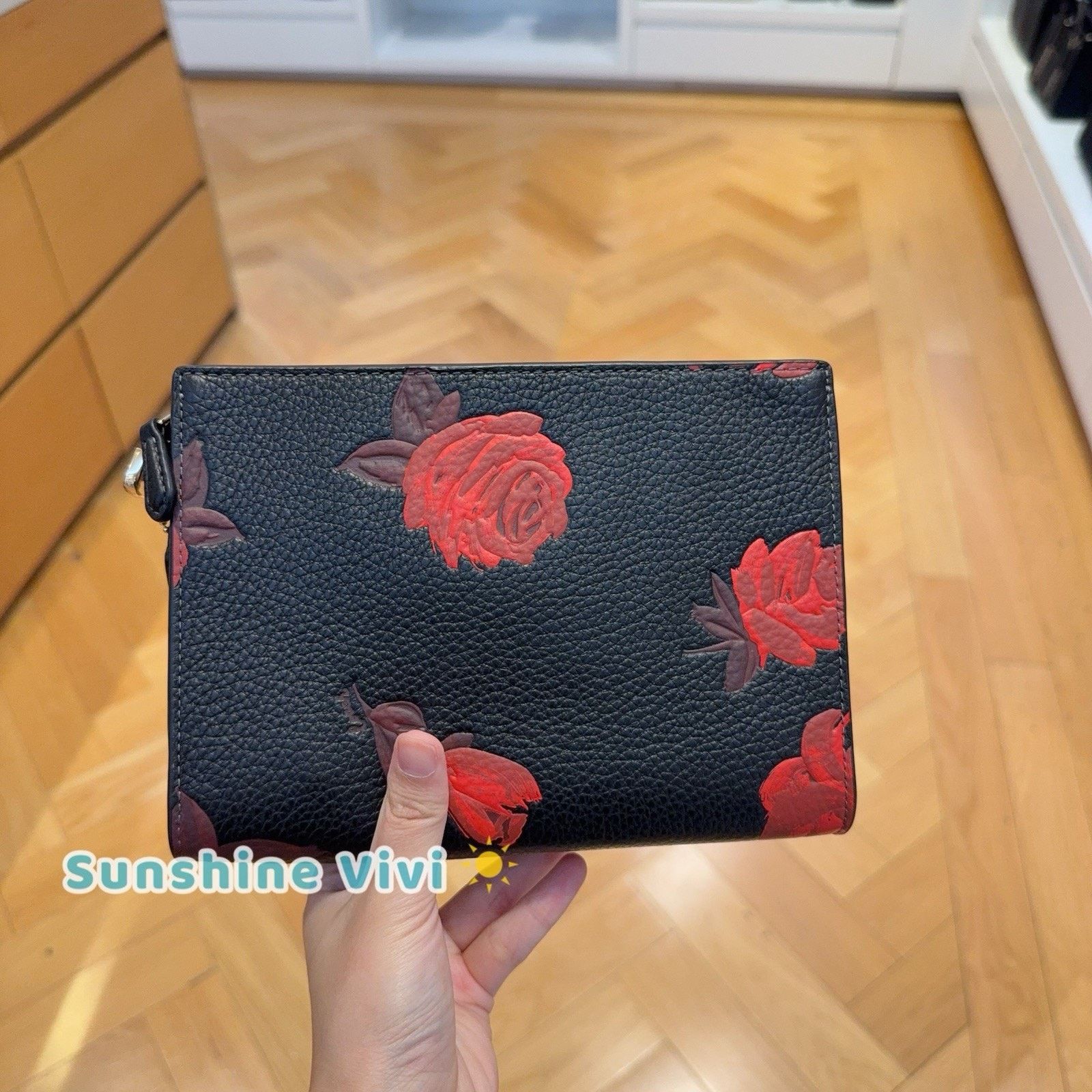 Coach NWT Coach Slim Crossbody Bag With Floral Black/Red CCI76 Size ONE SIZE - 3 Thumbnail