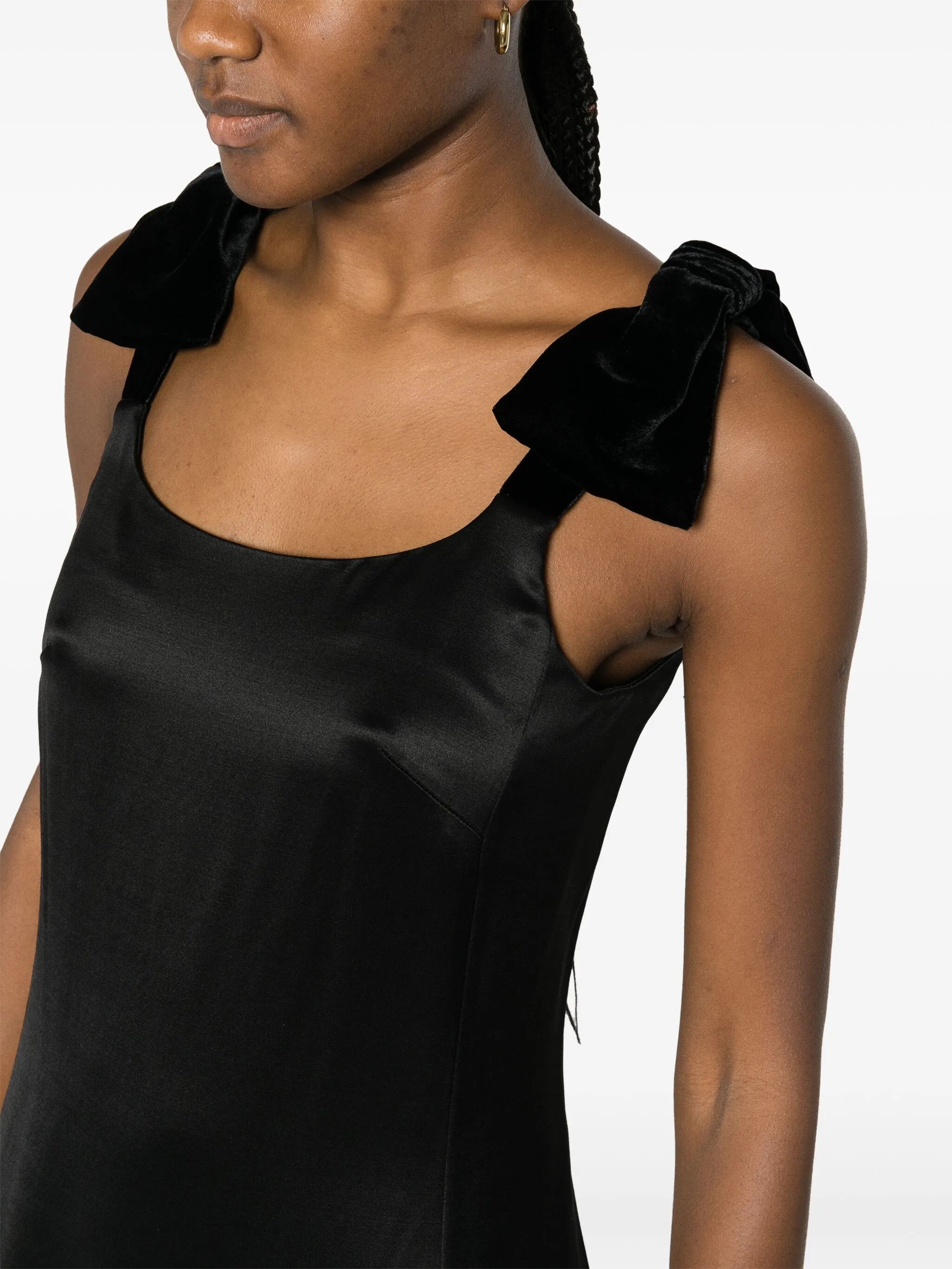 Chloe o1loc1c0425 CHC24 Midi Dress in Black Size M / US 6-8 / IT 42-44 - 5 Thumbnail