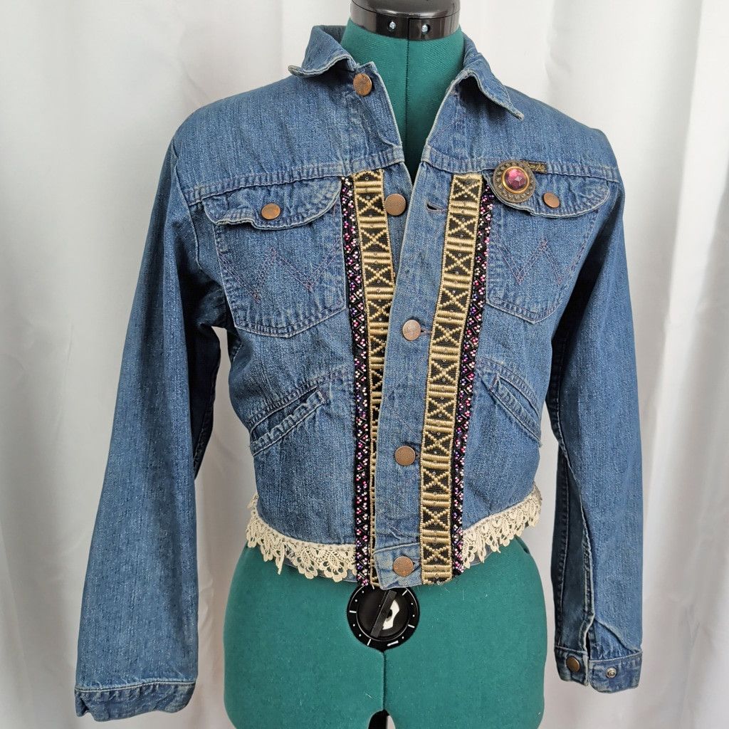 Wrangler Vintage Selvedge Denim Embellished Wrangler Jacket Size XS / US 0-2 / IT 36-38 - 2 Thumbnail