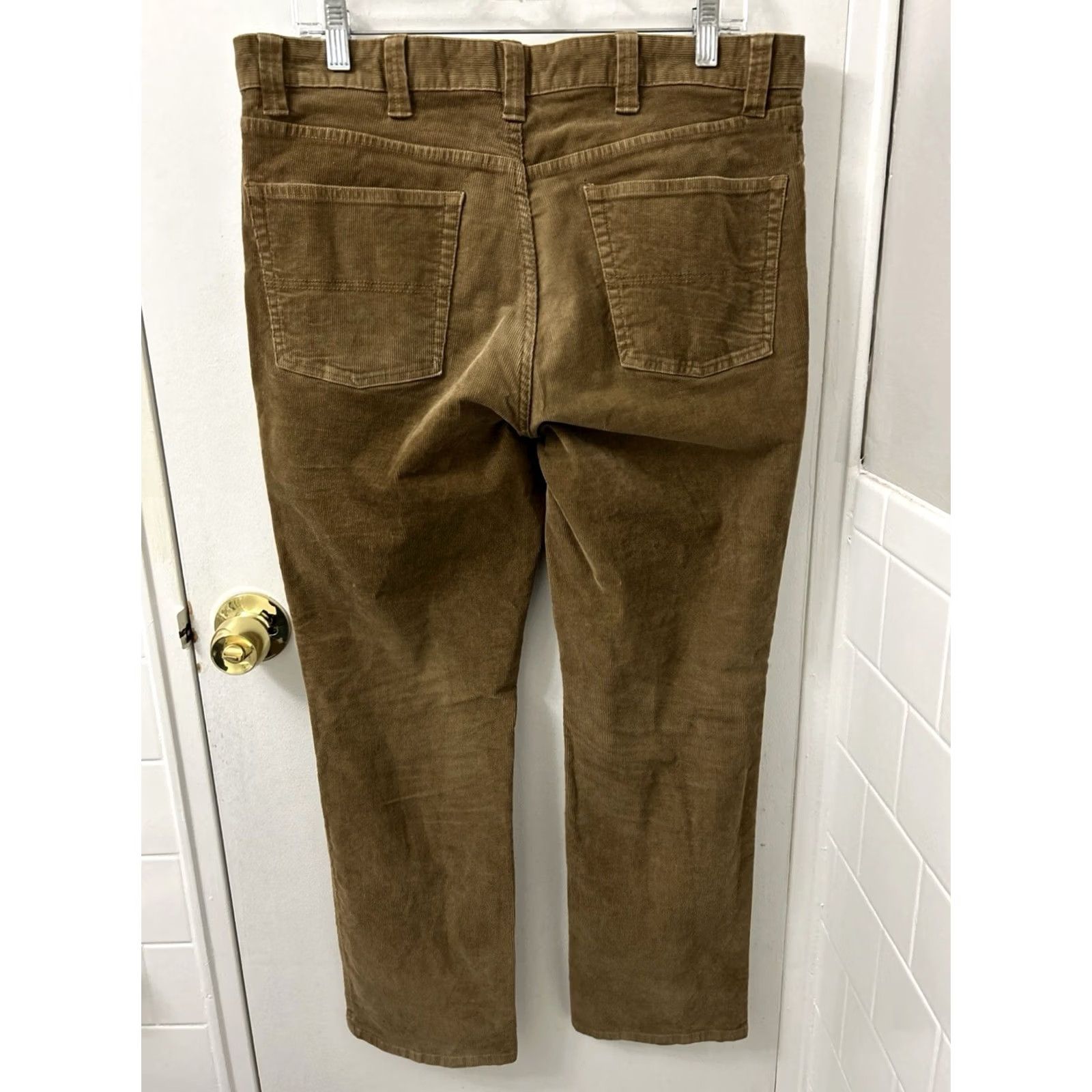 Vintage LL Bean Country Corduroy Pants Mens 34x29 Brown Classic Fit 5-Pocket Zipper Button Cotton Spandex Straight Size US 34 / EU 50 - 7 Thumbnail