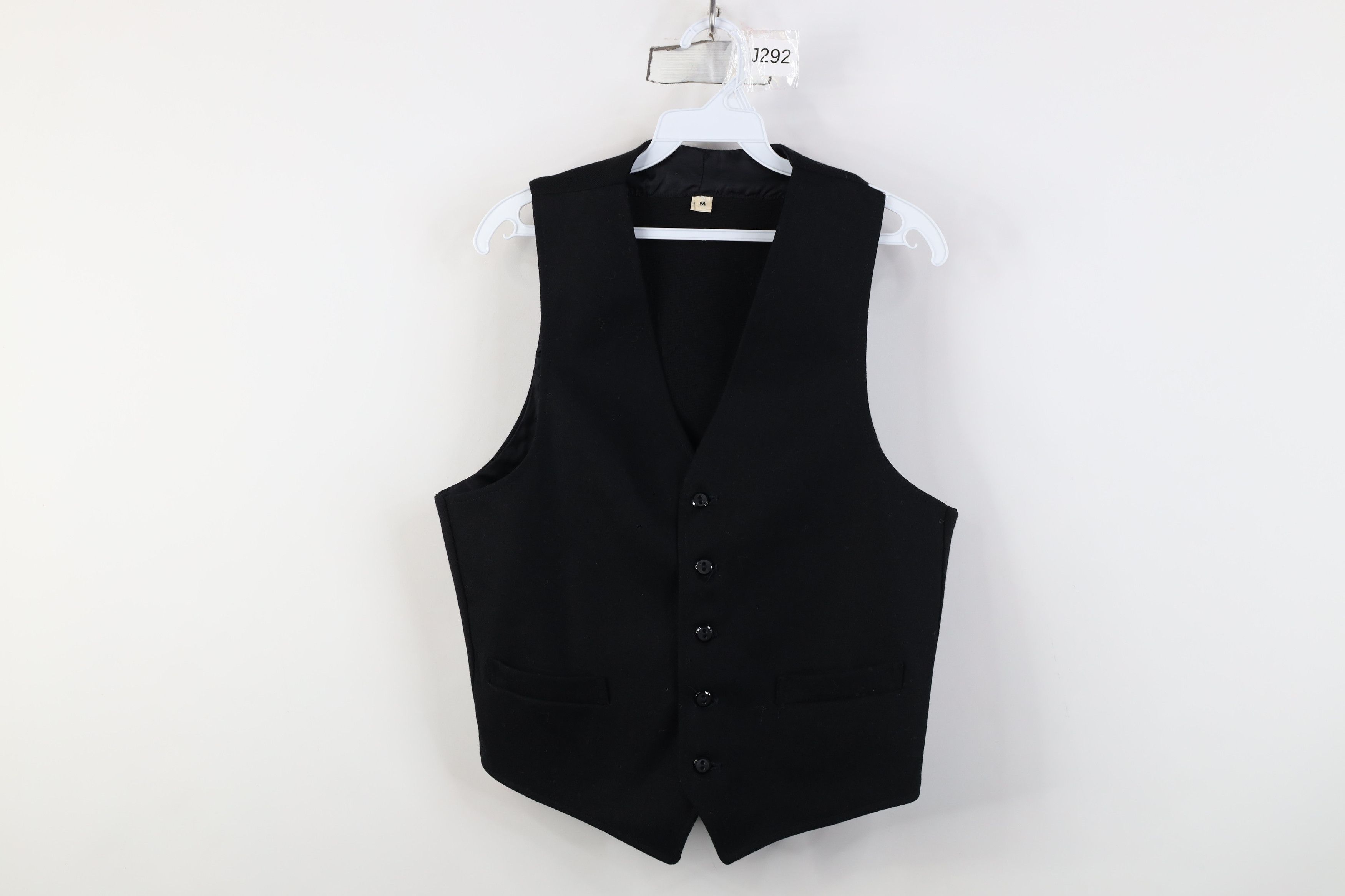 Vintage Vintage 50s Streetwear Blank Wool Suit Vest Jacket Black USA Size US M / EU 48-50 / 2 - 1 Thumbnail