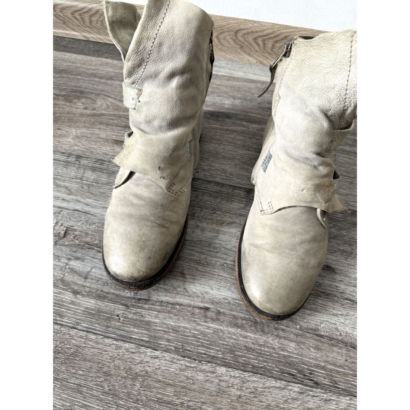 A.S.98 VINTAGE A.S.98 Airsteps Boots Western Leather Straps 90s Woomens Beige Womens 7 Boot Size US 7 / IT 37 - 3 Thumbnail