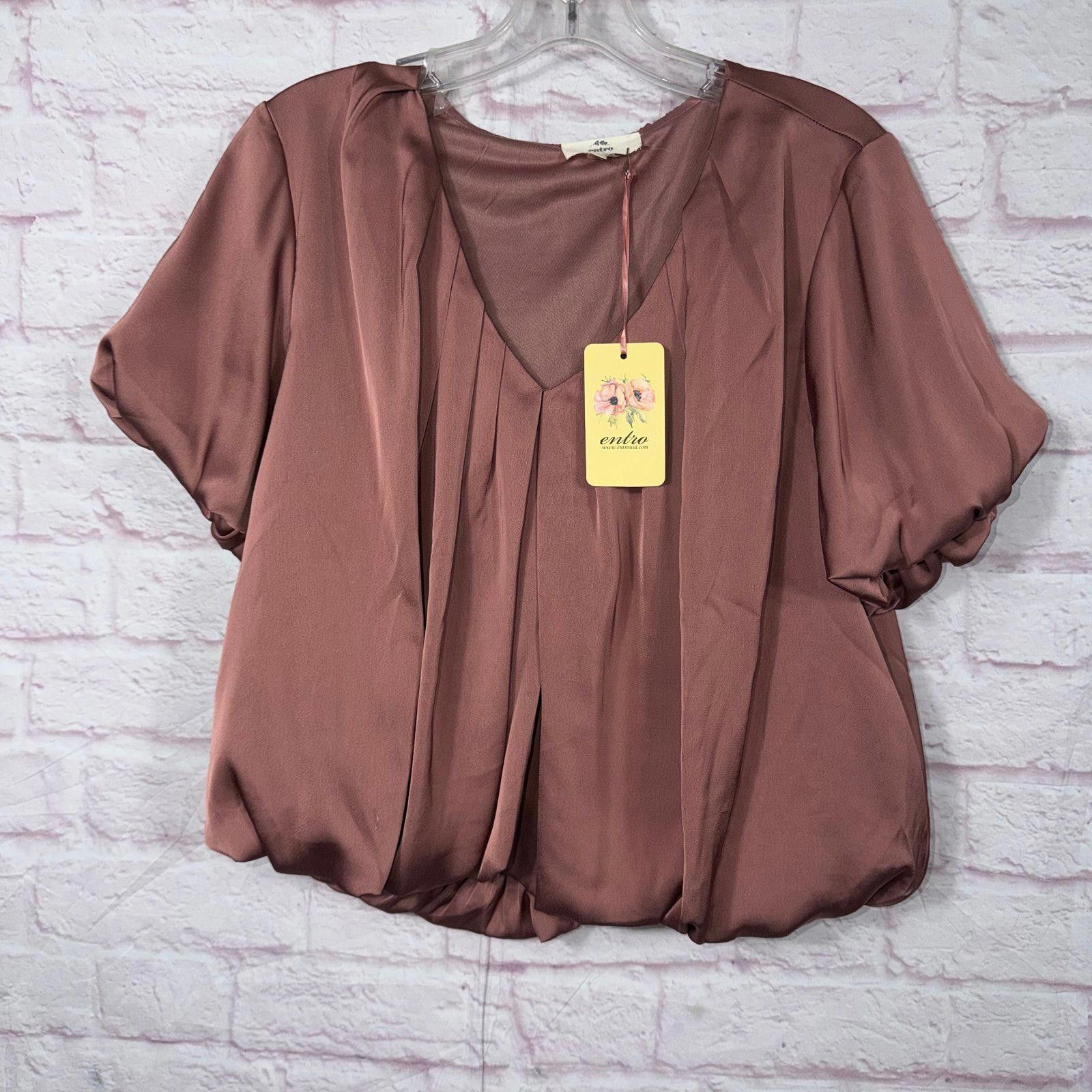 Other Entro Women's Medium Short Sleeve Blouse NWT Size M / US 6-8 / IT 42-44 - 1 Thumbnail