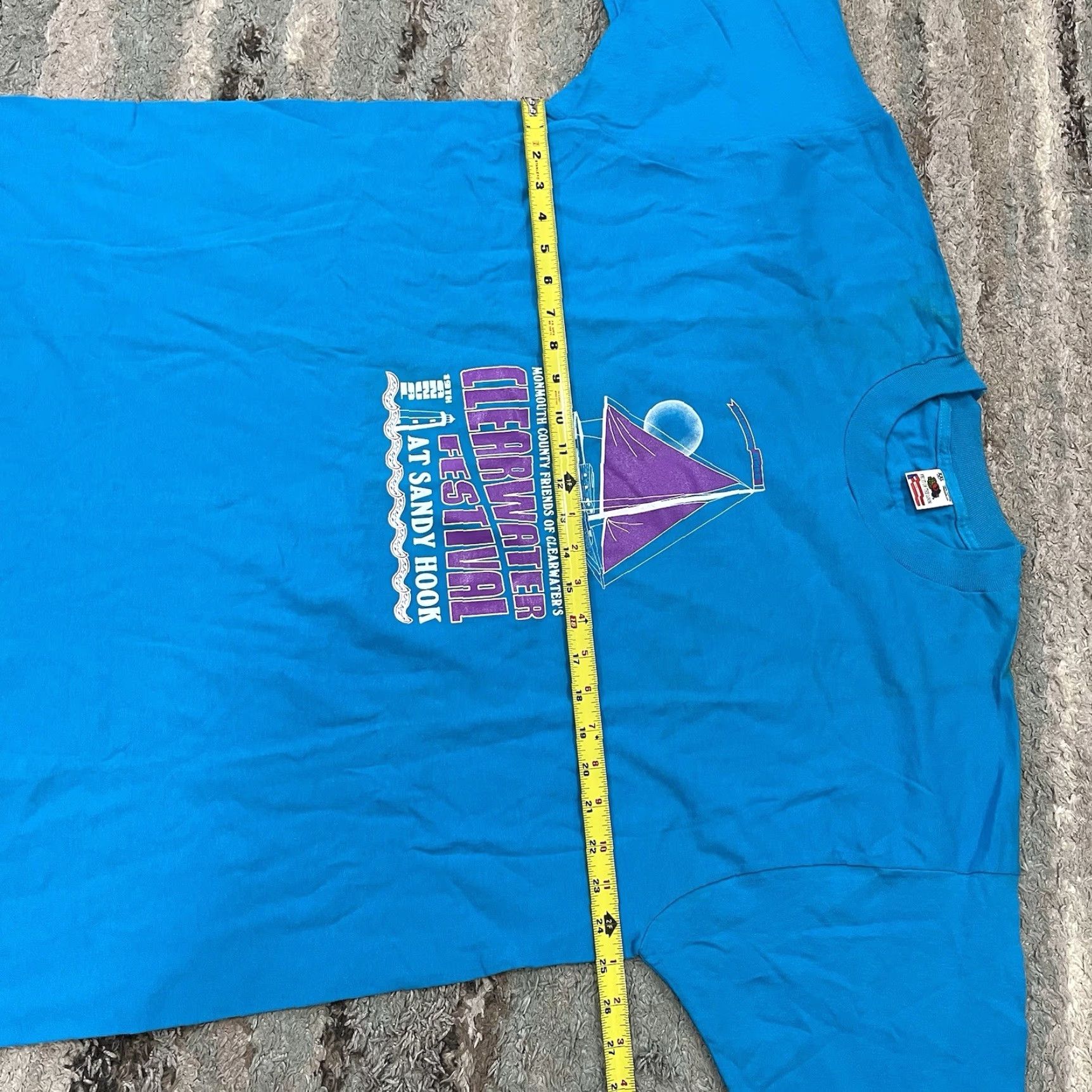 Vintage VINTAGE CLEARWATER FESTIVAL T-Shirt XXL BLUE 90’s Concert Jersey Short Sleeve Crew Neck 80s 90s Men Generic Size US XXL / EU 58 / 5 - 5 Thumbnail