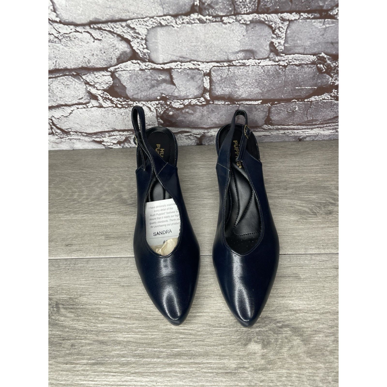 Hush Puppies Hush Puppies Navy Blue Leather Pointed Toe Ankle Strap Heels Size US 8.5 / IT 38.5 - 3 Thumbnail