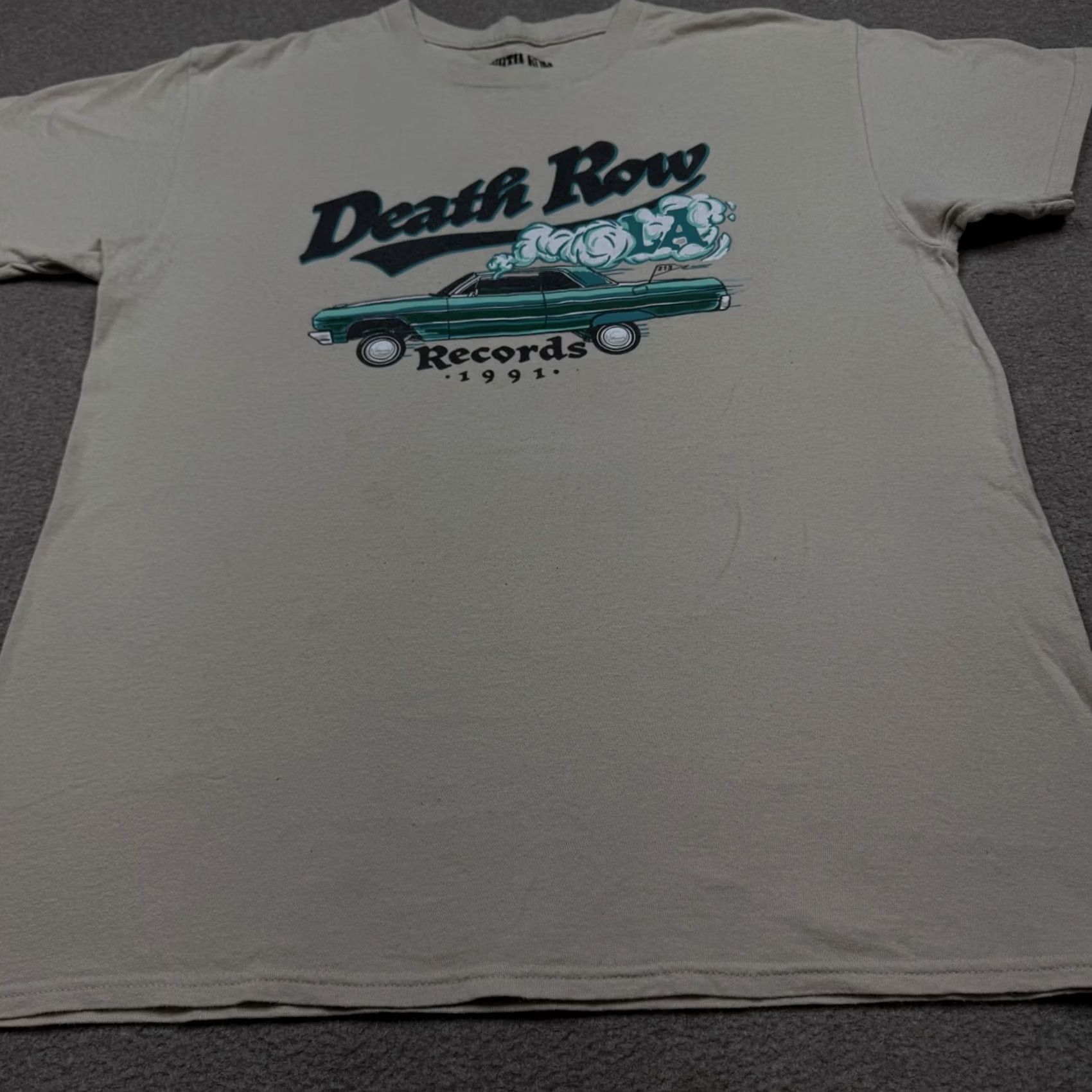 Ripple Junction Death Row Records Nike Shirt Casual Rap Tee Beige Short Sleeve Crew Neck Men L Ripple Junction Cotton Jersey Regular Size US L / EU 52-54 / 3 - 3 Thumbnail