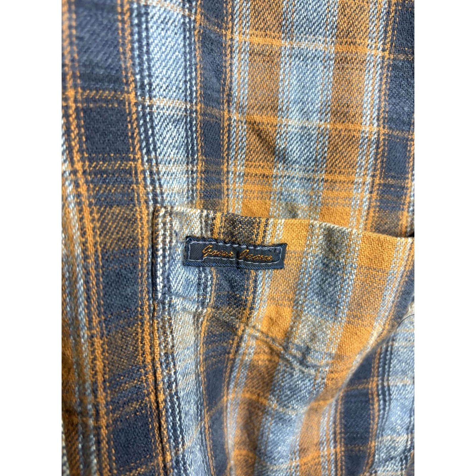 Guess VTG Guess Plaid Flannel Shirt Mens Medium Blue Orange Button Denim Collar Size US M / EU 48-50 / 2 - 4 Thumbnail