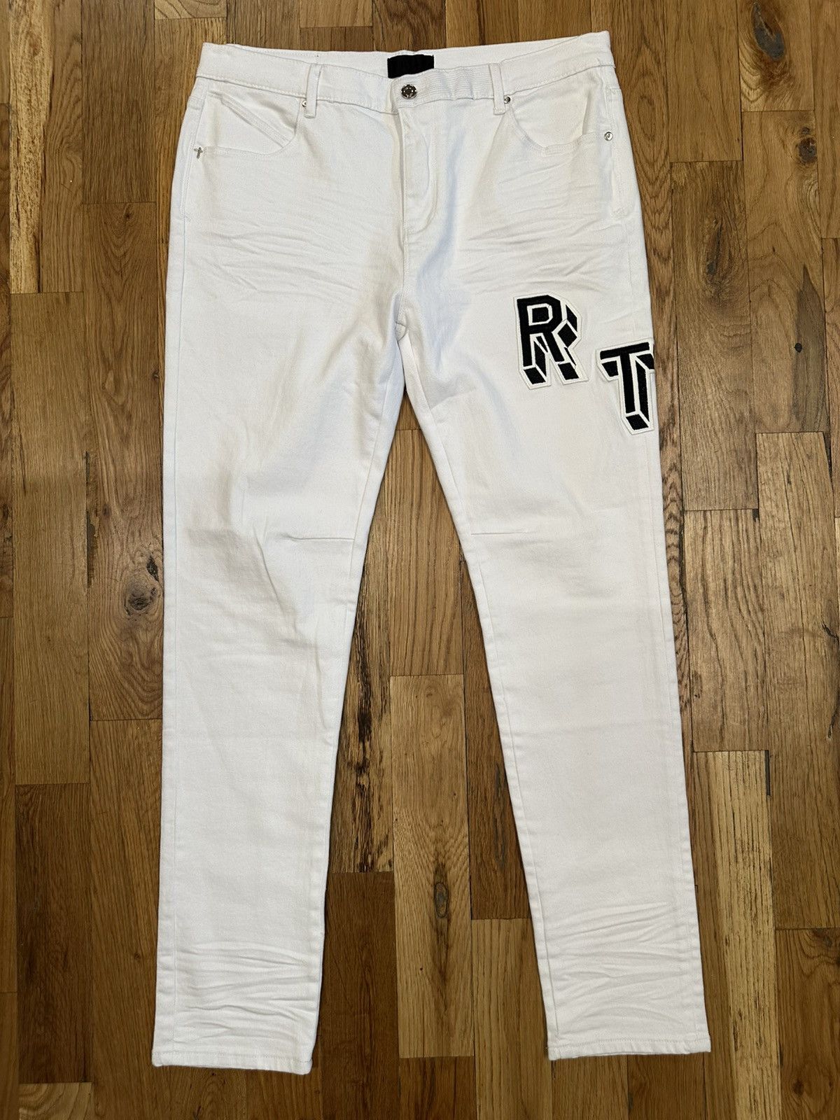 Rta Rta Black 3D Spell White Denim Jeans Size 34 Size US 34 / EU 50 - 1 Thumbnail