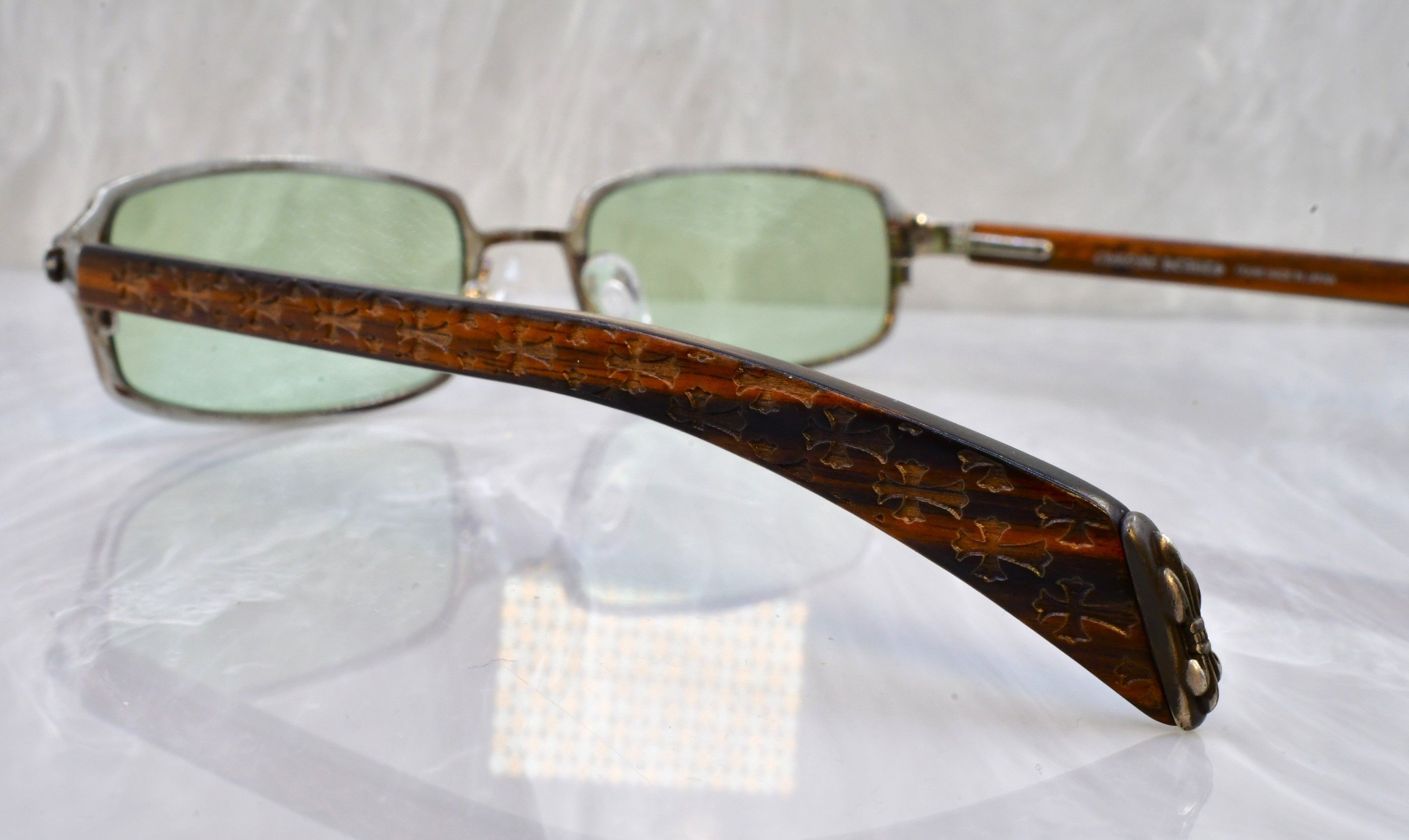 Chrome Hearts Chrome Hearts Web Rare vintage sunglasses 55/15 wood Size ONE SIZE - 6 Thumbnail
