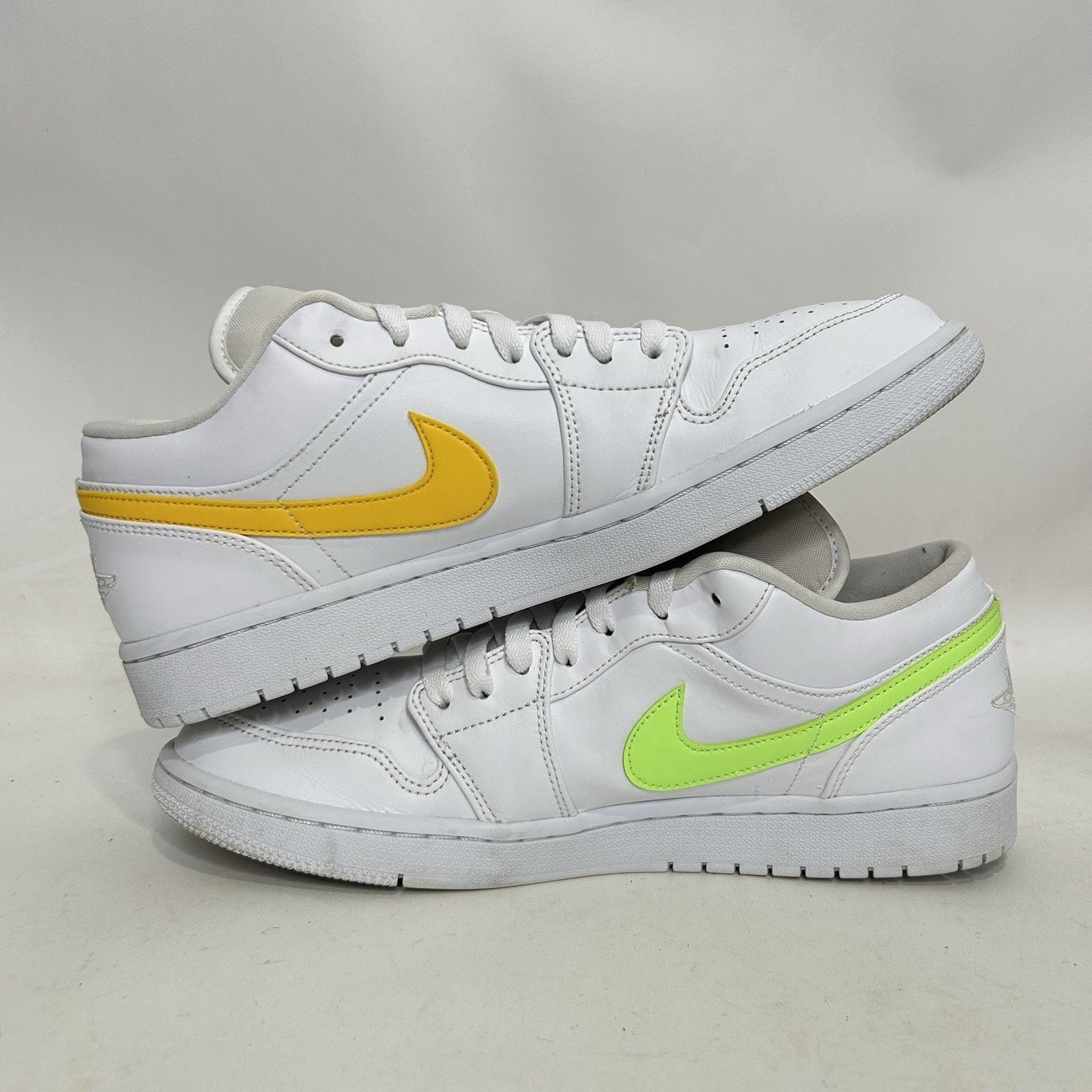 Jordan Brand Nike Air Jordan 1 Low Retro “Neon Swooshes” Size US 12 / EU 45 - 3 Thumbnail