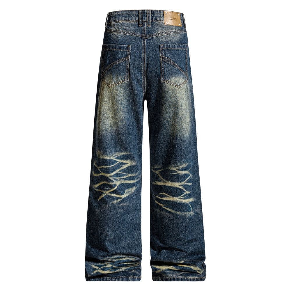 Vintage Streetwear punk retro distressed loose washed wide-leg jeans Size US 32 / EU 48 - 2 Thumbnail