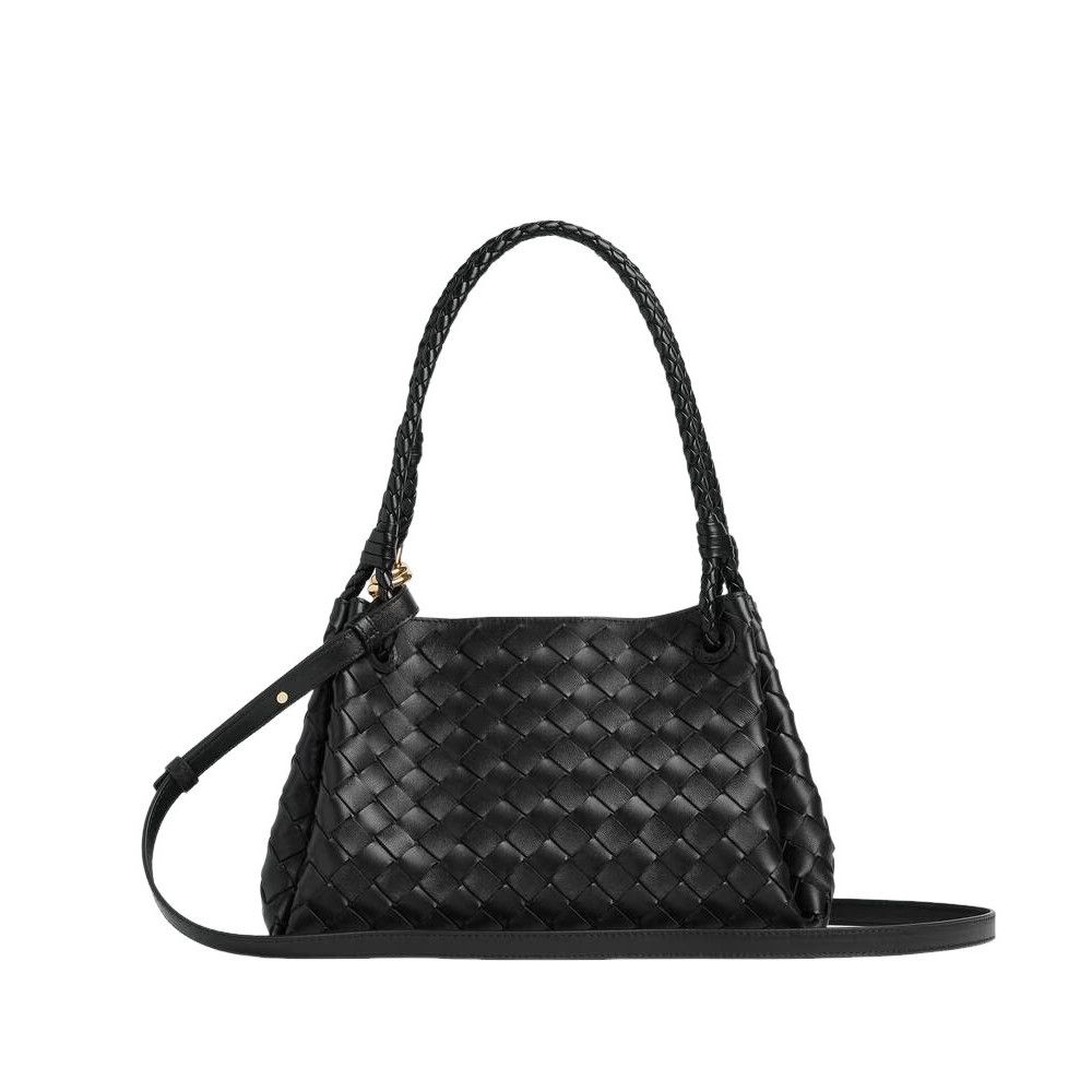 Bottega Veneta BOTTEGA VENETA Parachute Medium $5400 Black Leather Shoulder Size ONE SIZE - 4 Thumbnail
