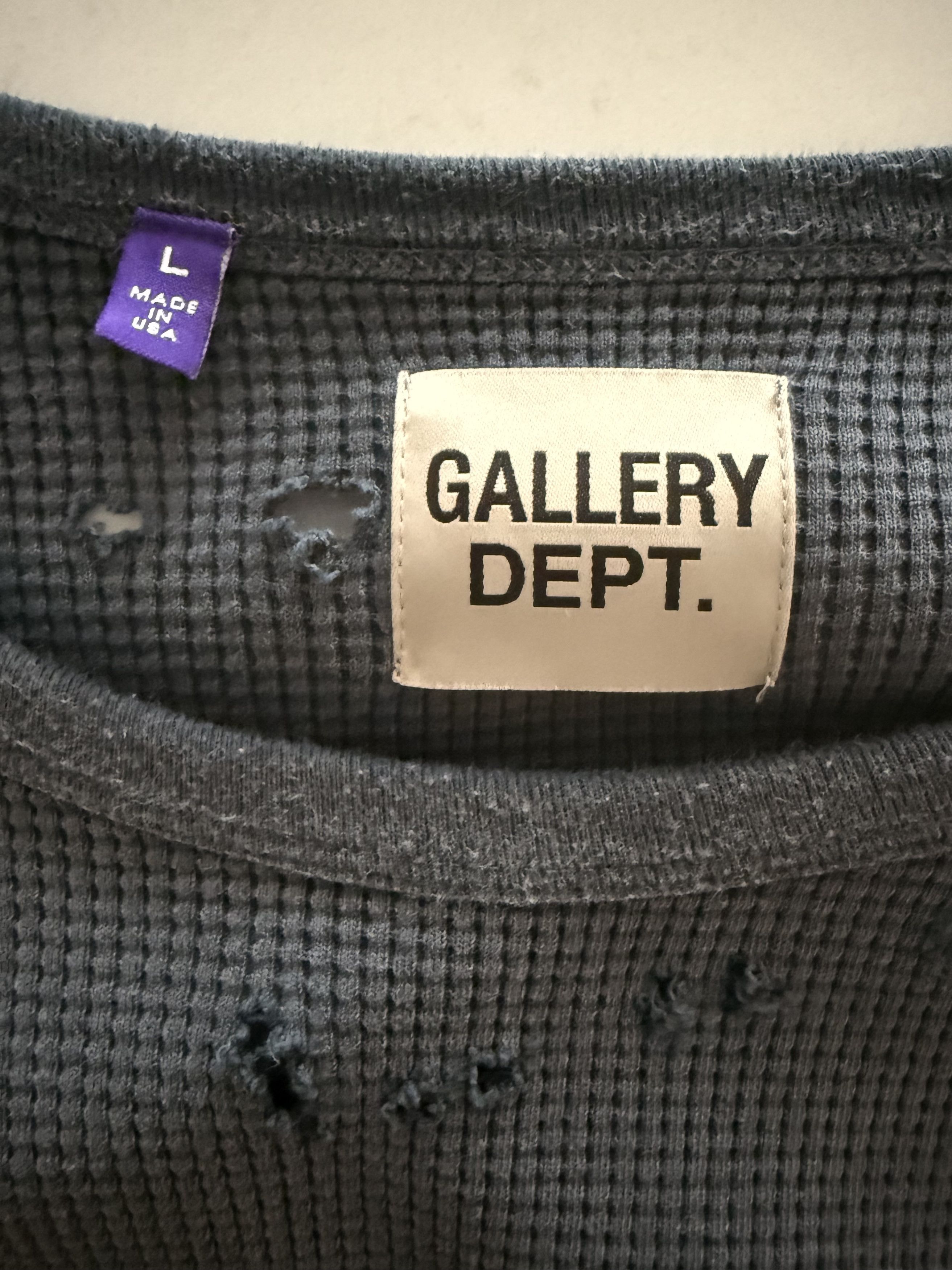 Gallery Dept. Urcle Distressed Logo-Print Waffle-knit Cotton Sweatshirt Size US L / EU 52-54 / 3 - 6 Thumbnail