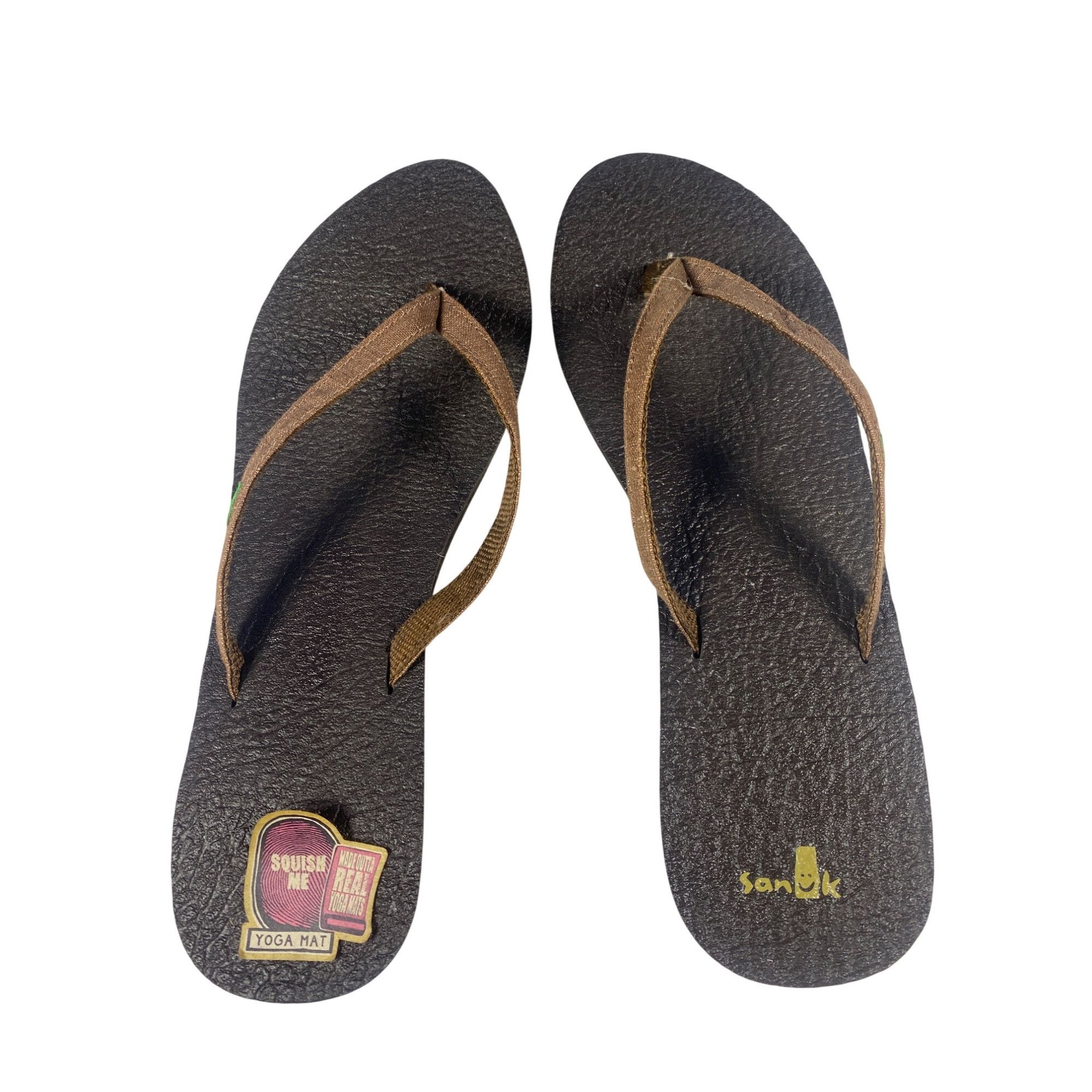 Sanuk New Sanuk Women's 11 Yoga Mat Wedge Thin Strap Flip Flops Br Size US 11 / IT 41 - 10 Thumbnail