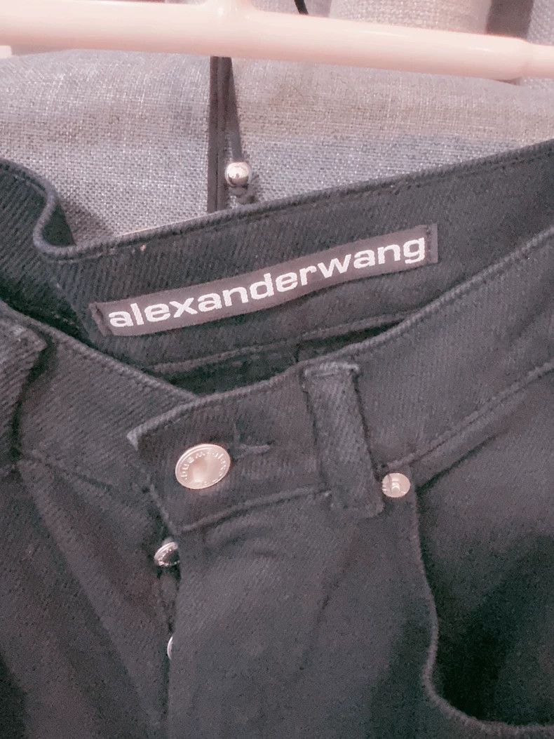 Alexander Wang Alexander Wang Black Wide-Leg Jeans- Size 23" - 3 Thumbnail
