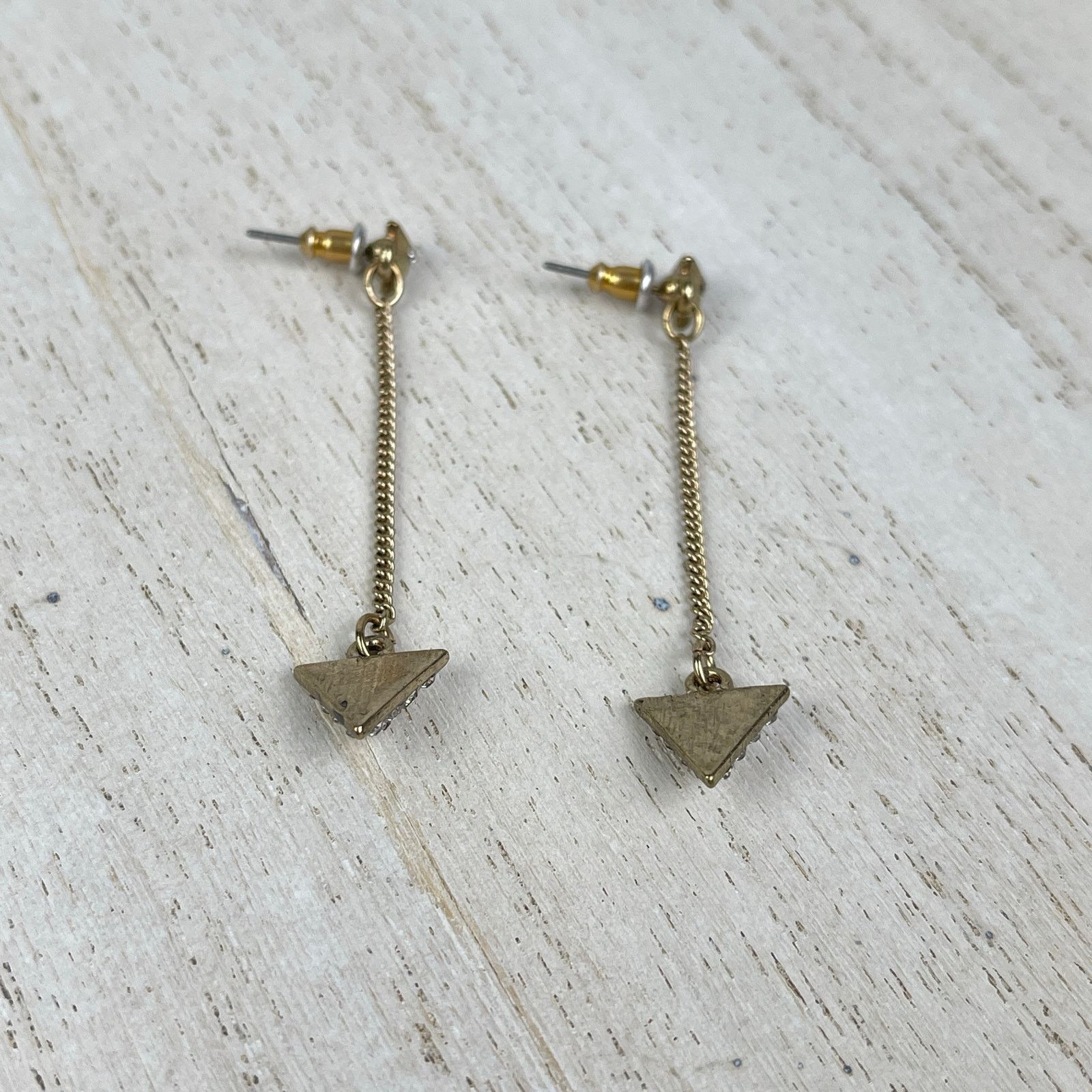 Other Dainty Gold Tone Rhinestone Arrow Dangle Earrings Festival Size ONE SIZE - 12 Thumbnail