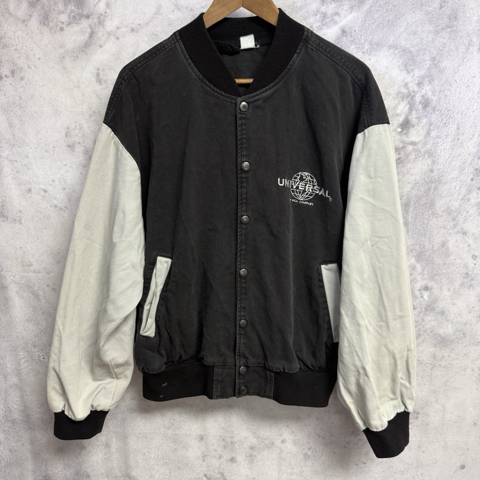 Universal Studios Vintage Universal Studios Bomber Jacket Mens XL Black Canvas Size US XL / EU 56 / 4 - 2 Thumbnail