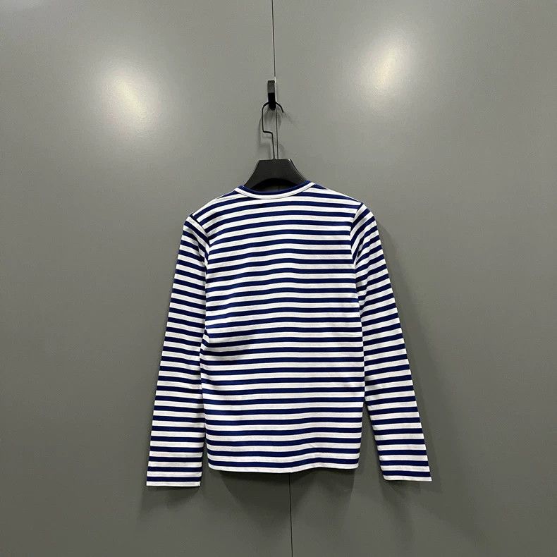 Comme des Garcons Comme Des Garcons Blue and White Stripe Love Embroidery Lo Size L / US 10 / IT 46 - 2 Thumbnail