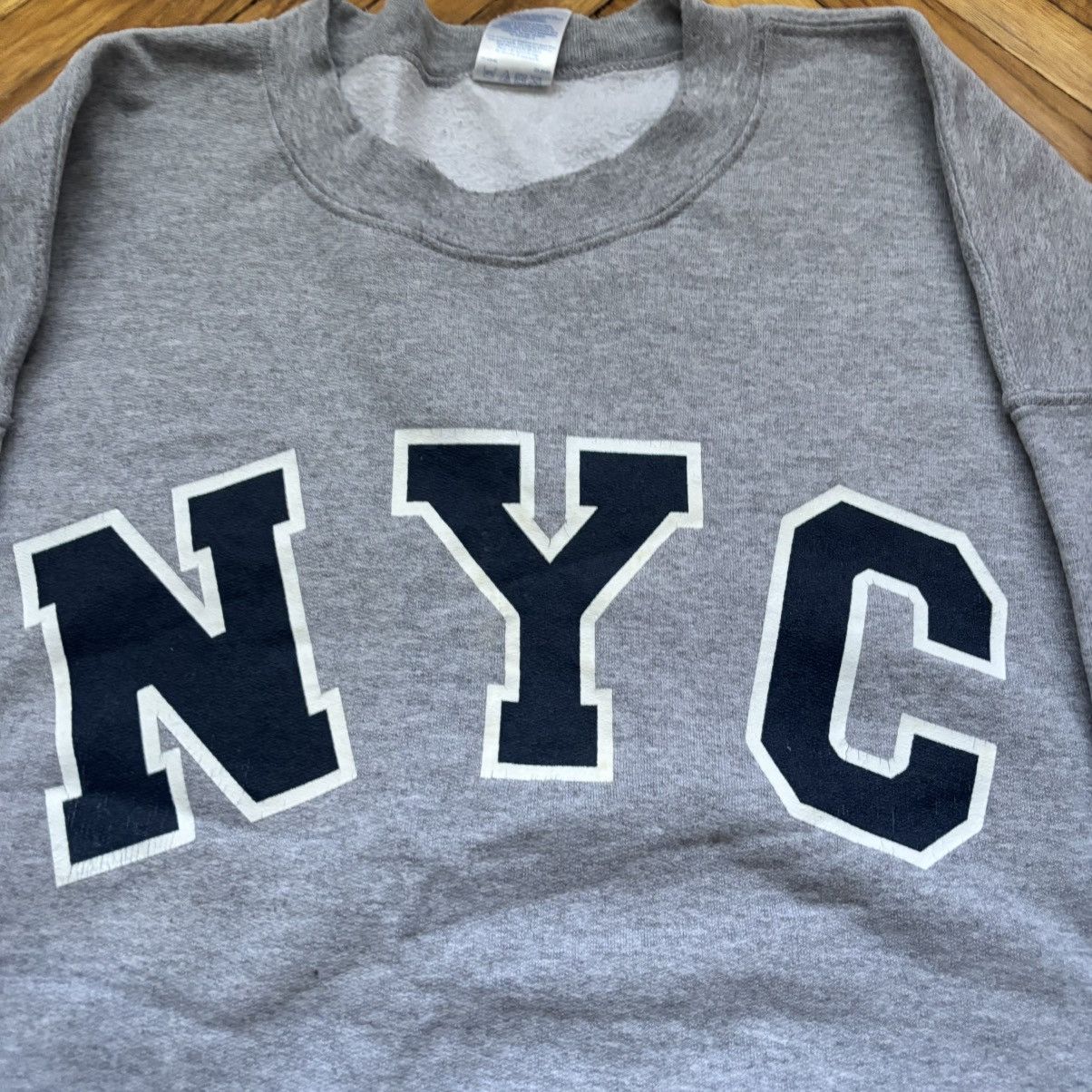 40oz NYC × Hysteric Glamour × Vintage Vintage Crewneck Boxy Heavyweight Sweatshirt NYC Crazy Fit Size US XL / EU 56 / 4 - 2 Thumbnail