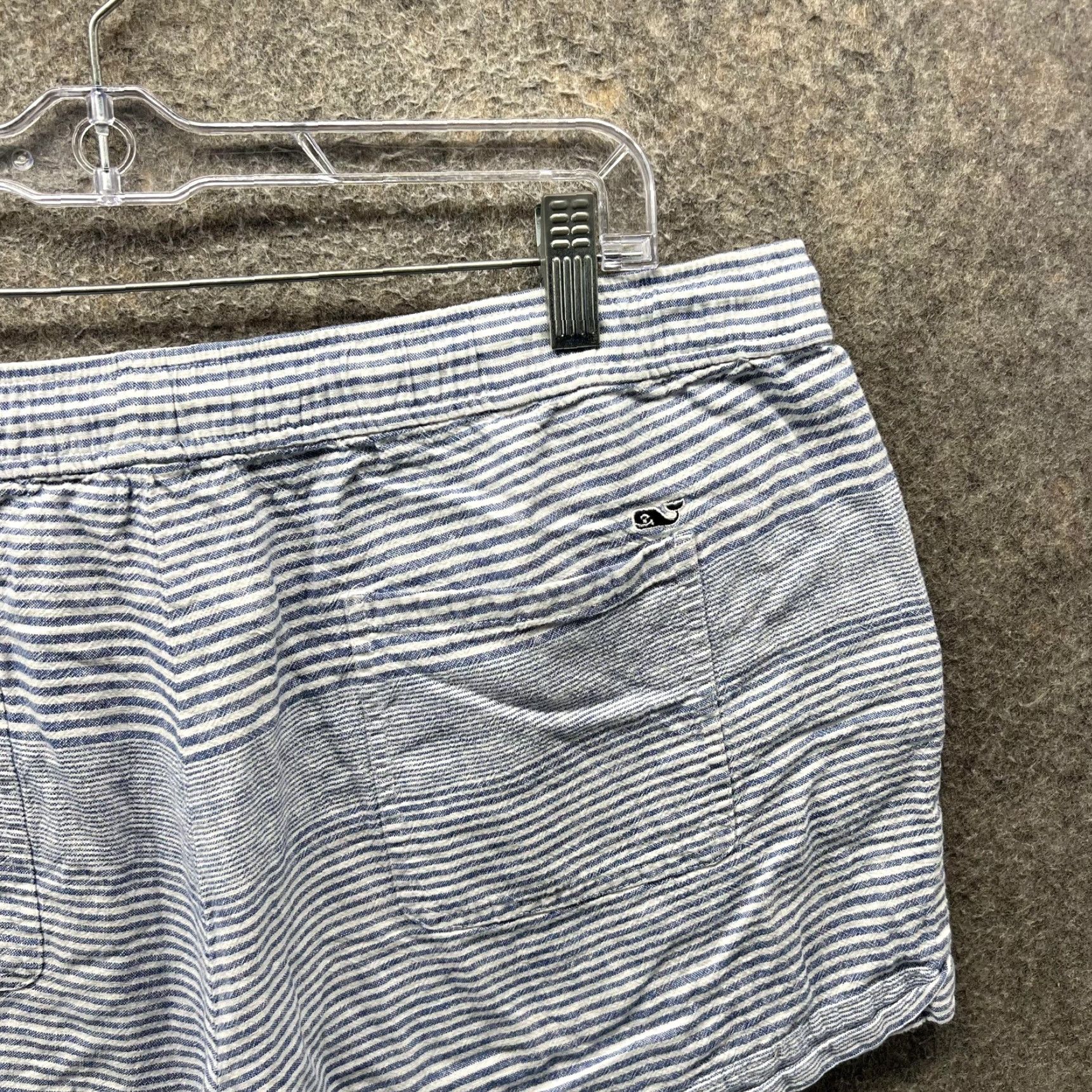 Vineyard Vines Vineyard Vines Shorts Women Large Blue Striped Linen Cotton Drawstring Chino Size 36" / US 14 / IT 50 - 3 Thumbnail