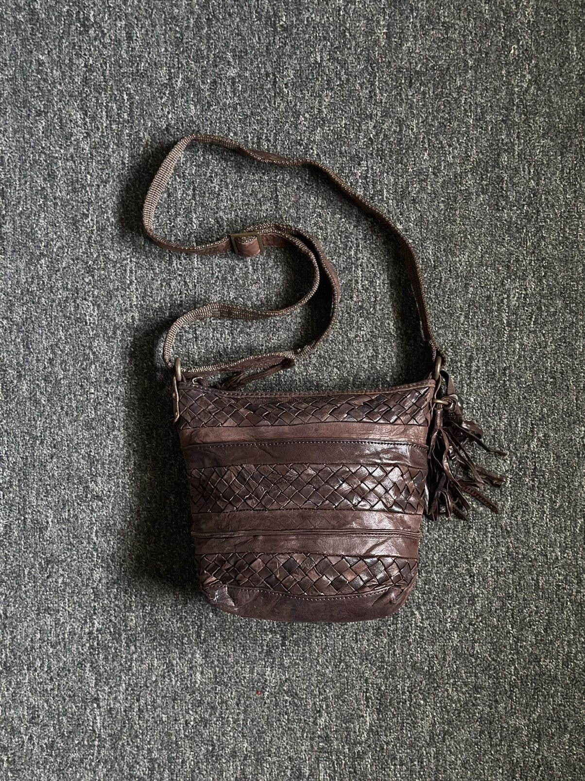 Japan Leather Crossbody Bag in Brown, Men's