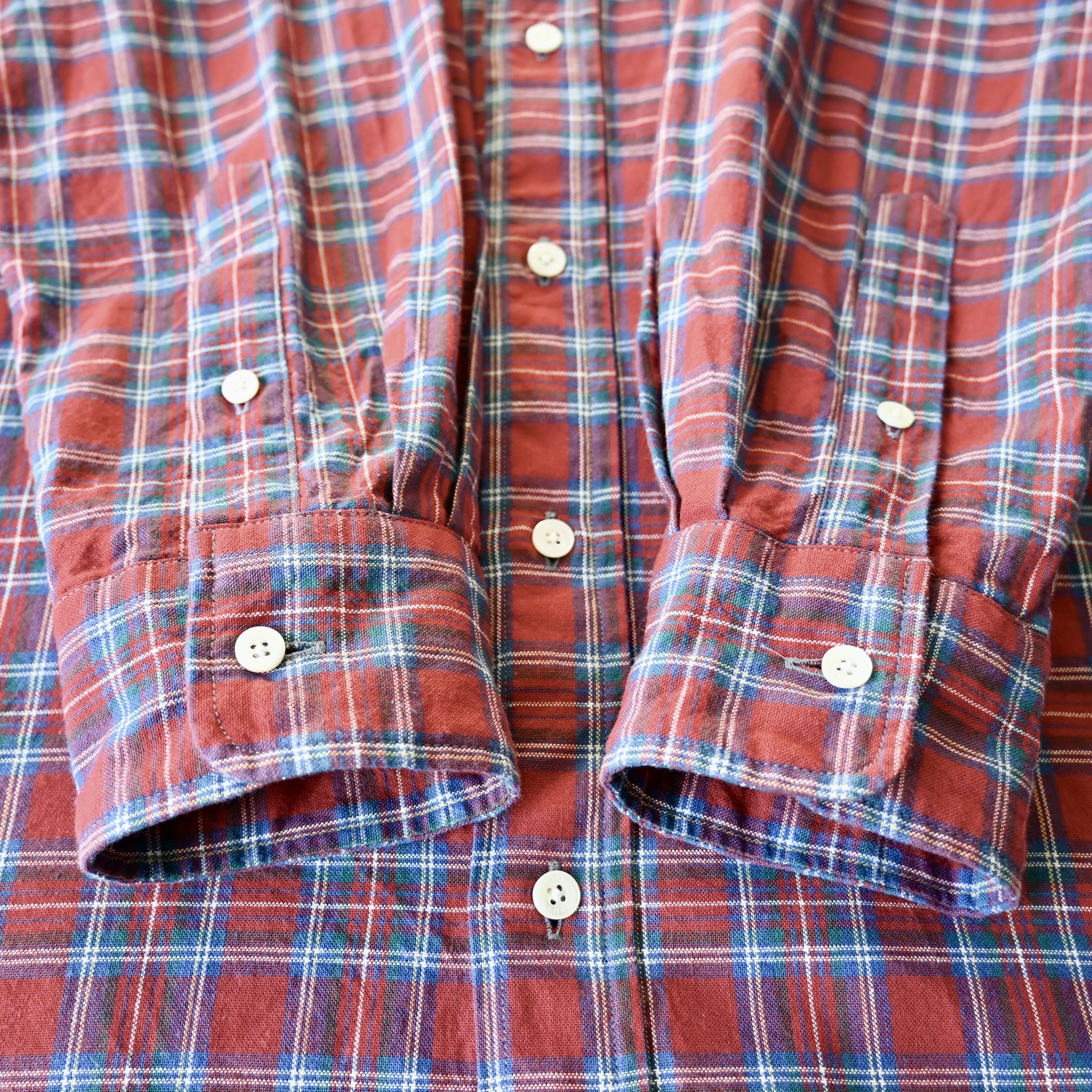 Beams Plus BEAMS Plus red tartan Oxford BD shirt, made in Japan Size US M / EU 48-50 / 2 - 17 Thumbnail