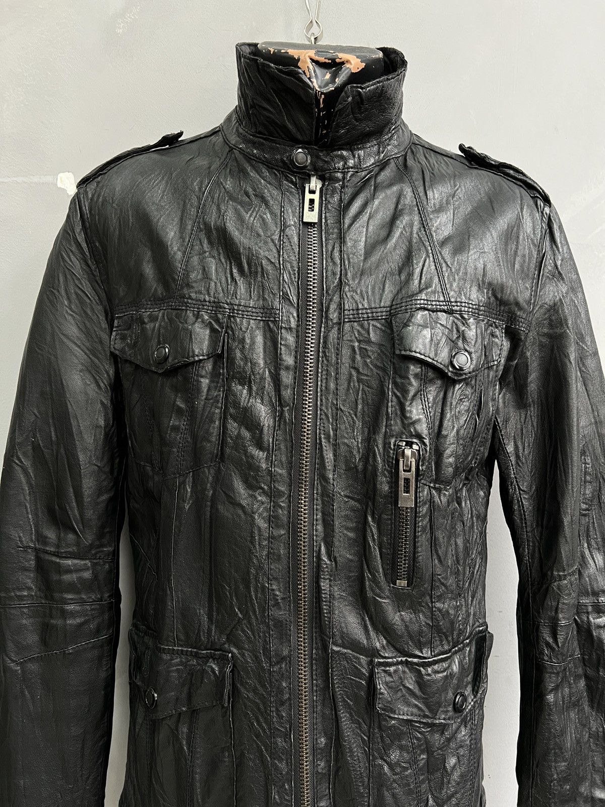 14th Addiction Avant garde black gothic style rick owens leather jacket Size US M / EU 48-50 / 2 - 2 Thumbnail