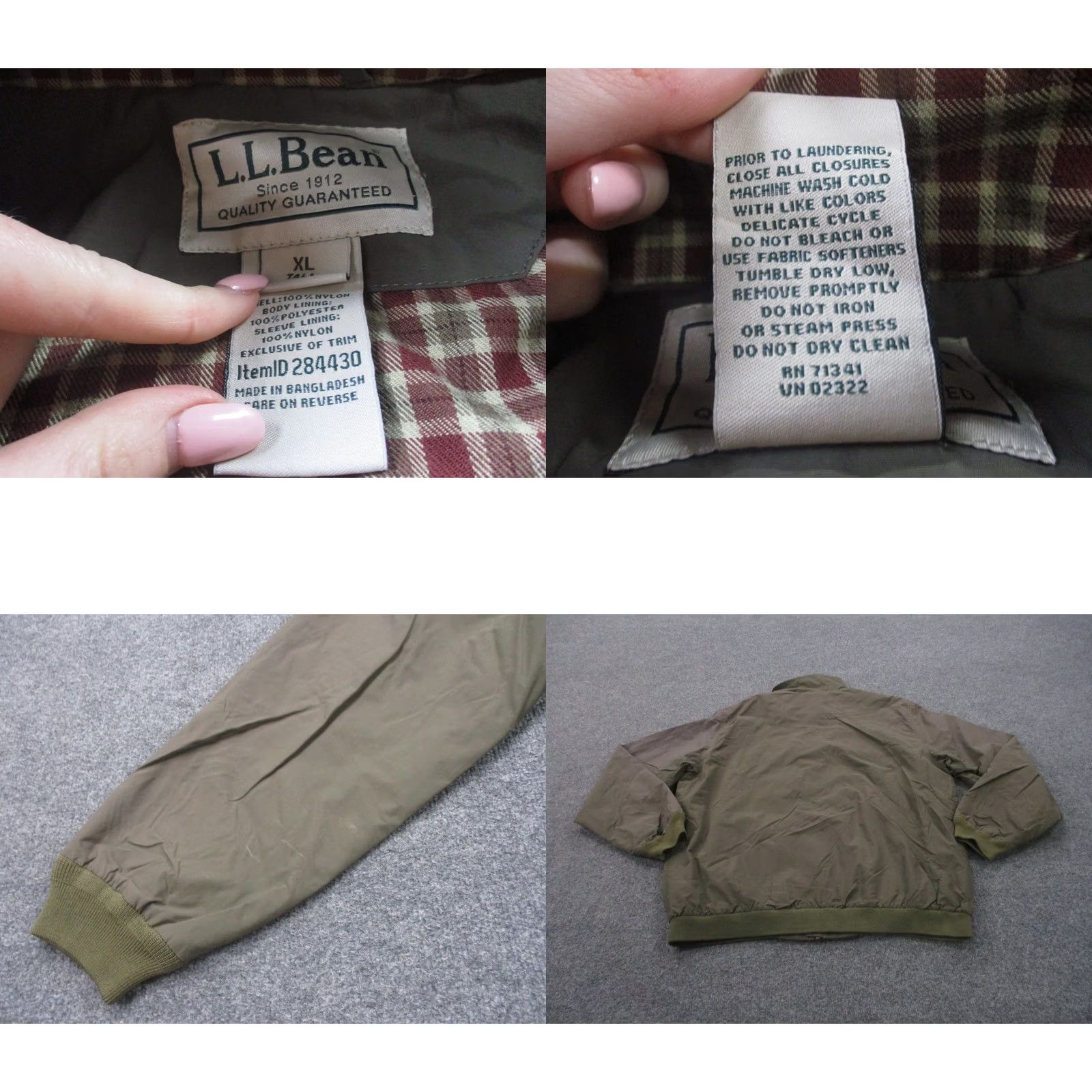 Vintage L.L. Bean Jacket Mens XL Tall Brown Nylon Outdoors Windbreaker Zip Full Zip Pockets Casual Weathergear Big & Tall Size US XL / EU 56 / 4 - 8 Thumbnail