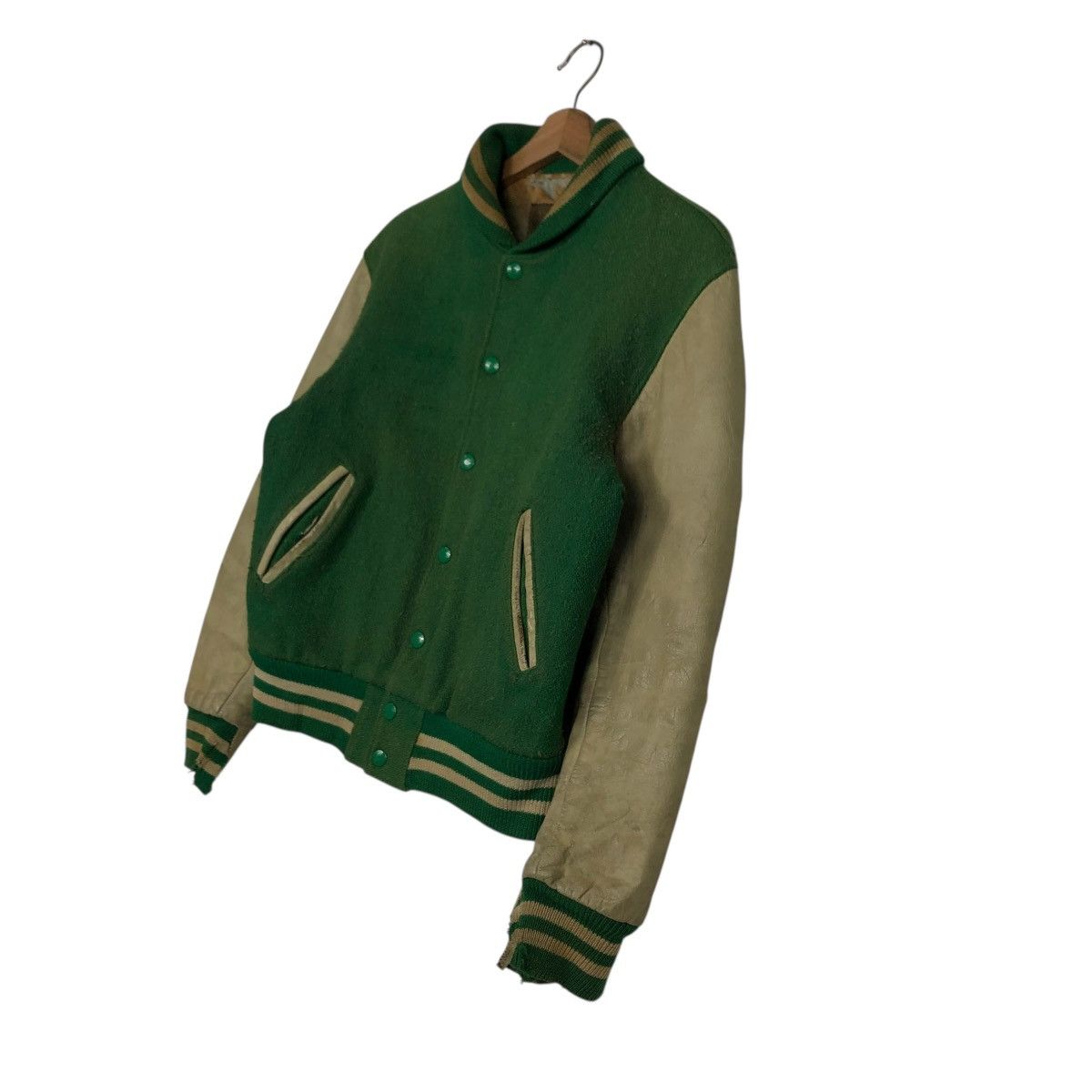 Golden Bear 🔥VINTAGE VARSITY LEATHER JACKET GOLDEN BEAR MADE IN USA Size US S / EU 44-46 / 1 - 4 Thumbnail