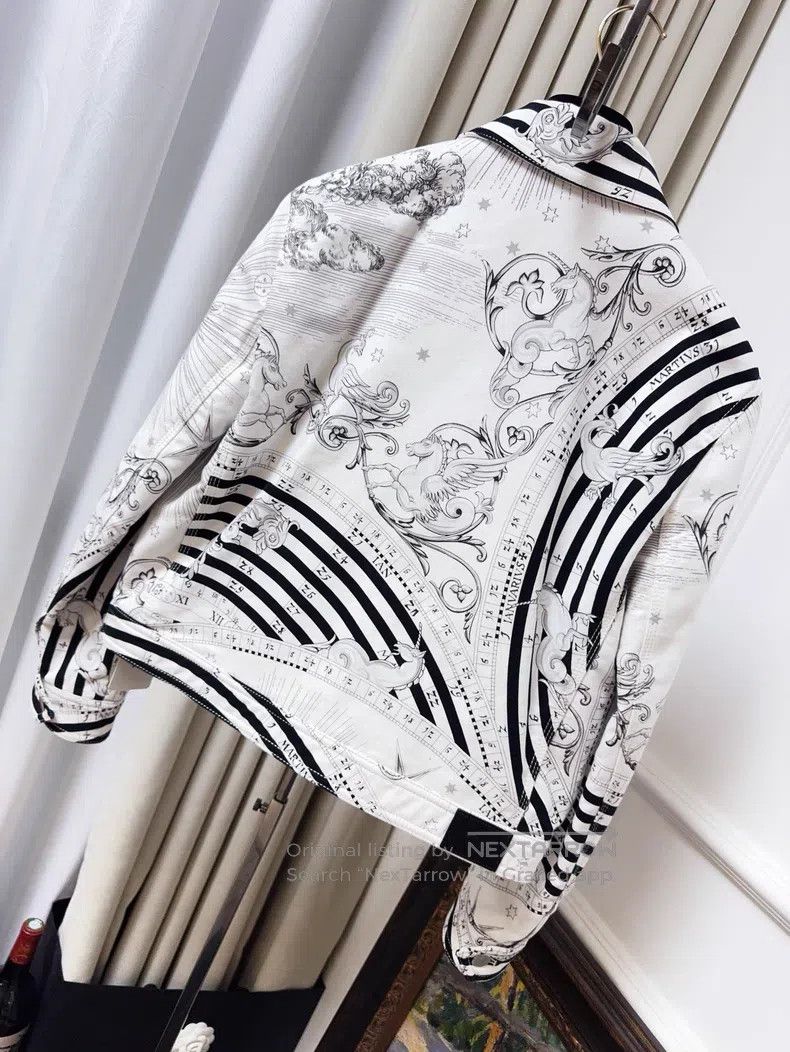 Hermes Hermes Black and White Astrology Full Print Fleece Basebal Size XS / US 0-2 / IT 36-38 - 2 Thumbnail